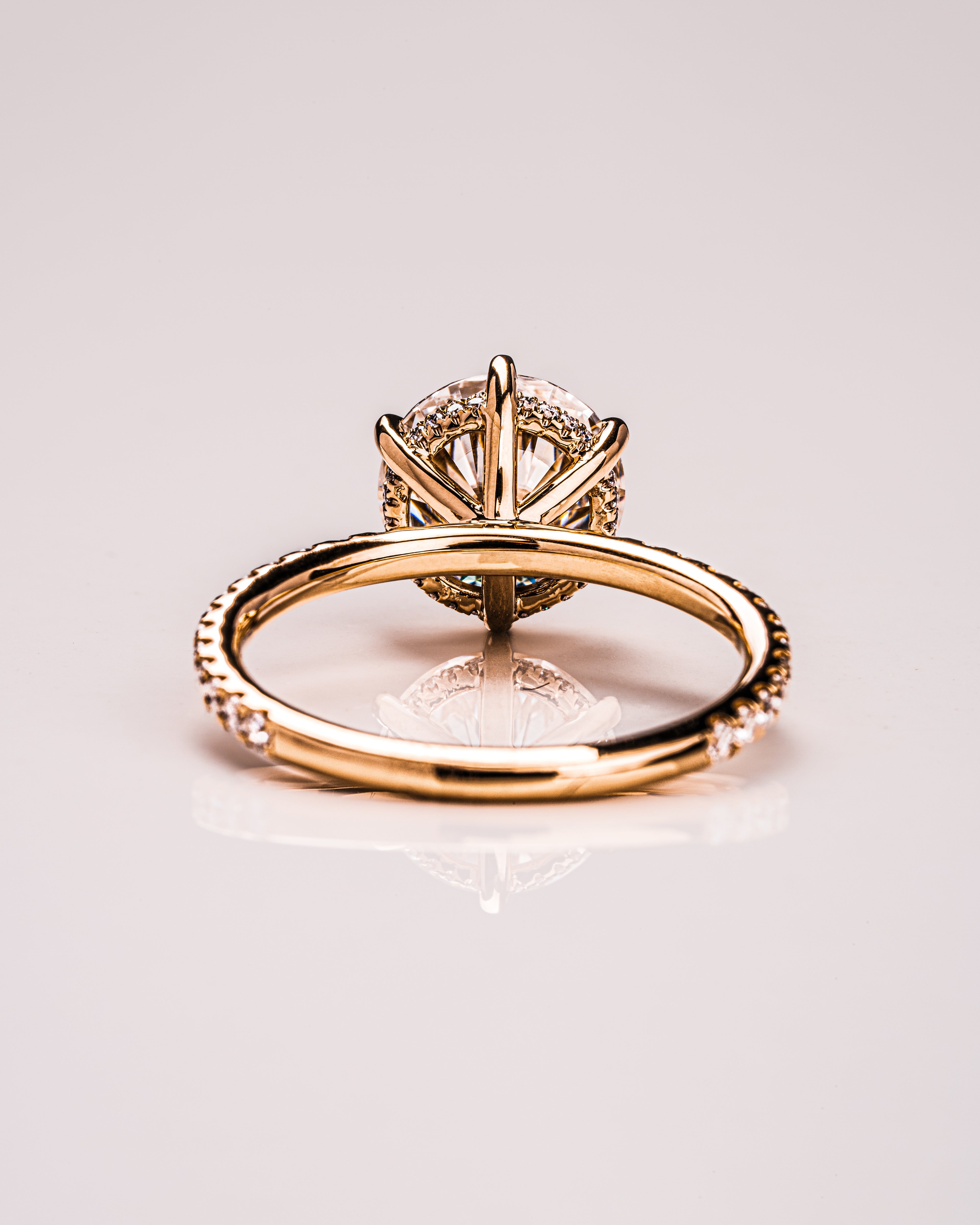 1.75 CT-3.75 CT Round F/VS1 CVD Diamond Hidden Halo Pave Setting Engagement Ring - Camila Brown