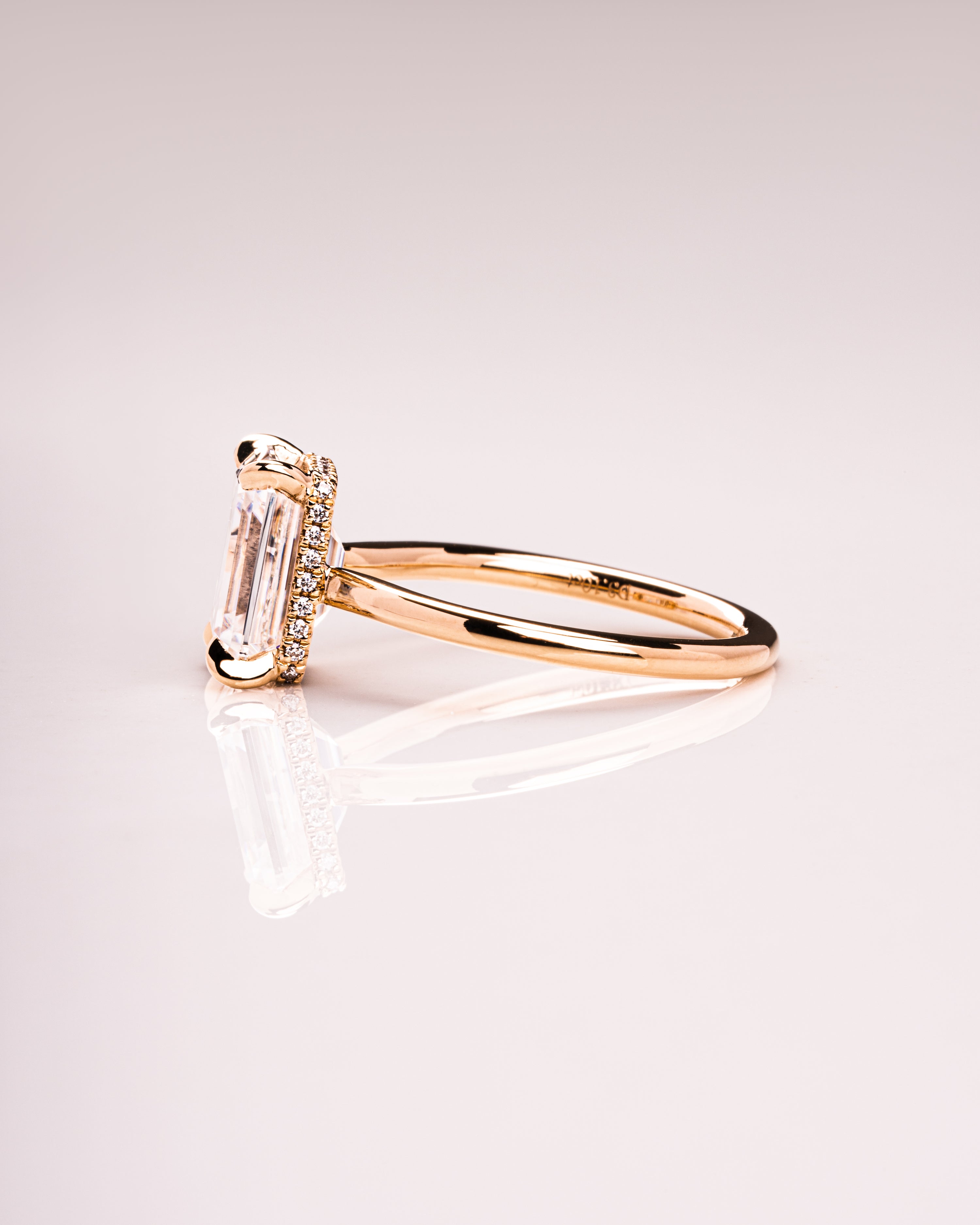 1.30 - 3.30 CT Emerald F/VS1 CVD Diamond Hidden Halo Engagement Ring - Camila Brown