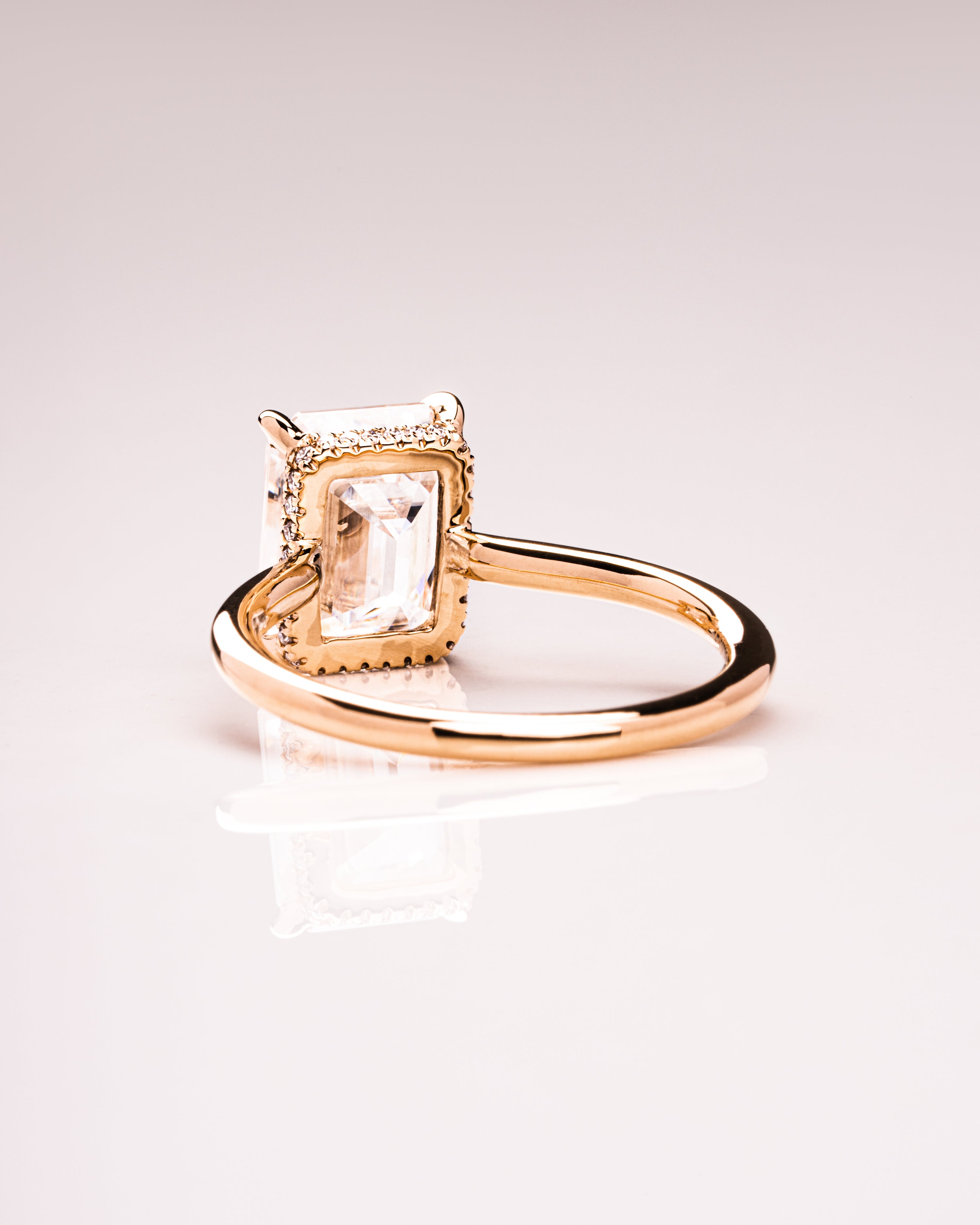 1.30 - 3.30 CT Emerald F/VS1 CVD Diamond Hidden Halo Engagement Ring - Camila Brown