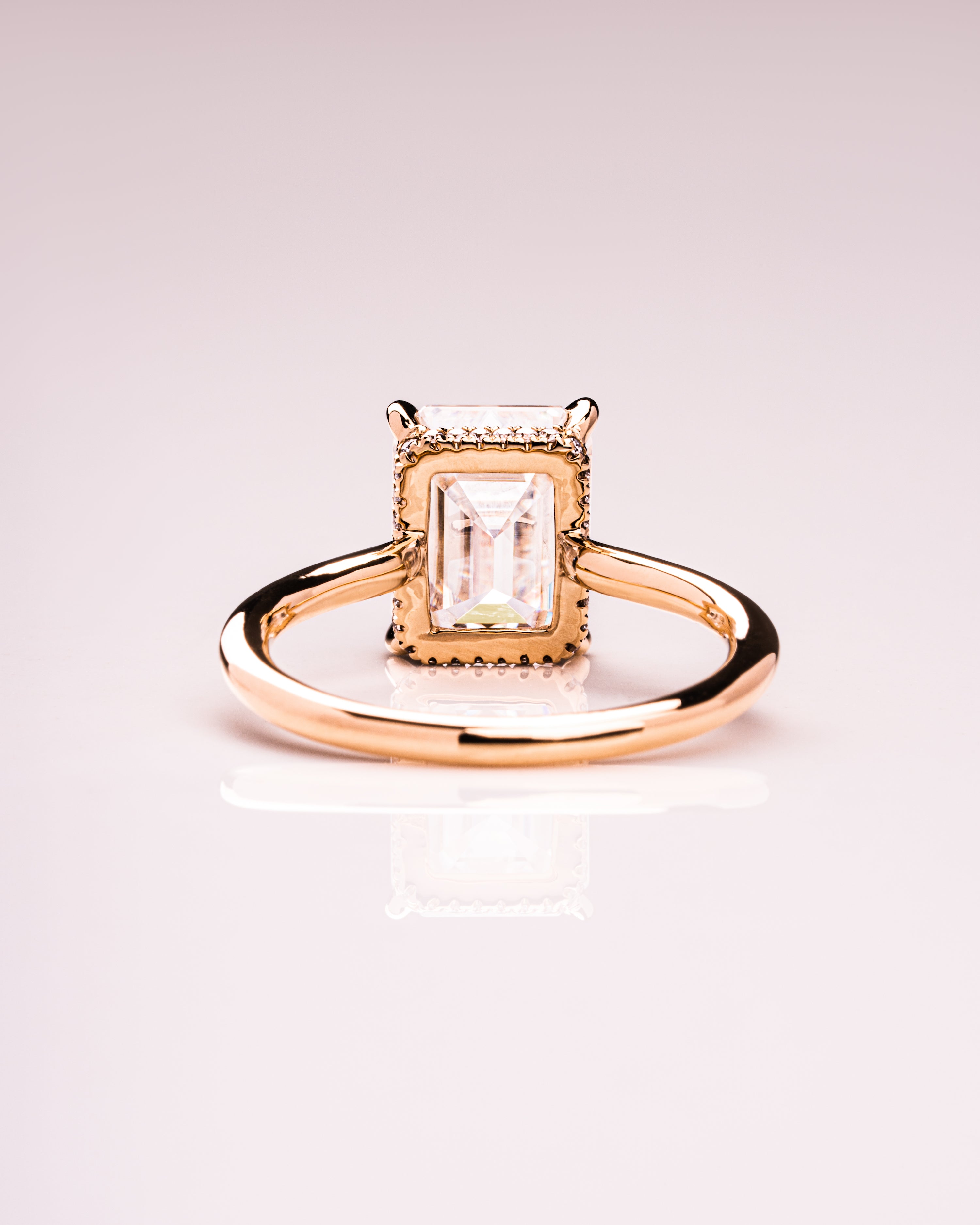 1.30 - 3.30 CT Emerald F/VS1 CVD Diamond Hidden Halo Engagement Ring - Camila Brown