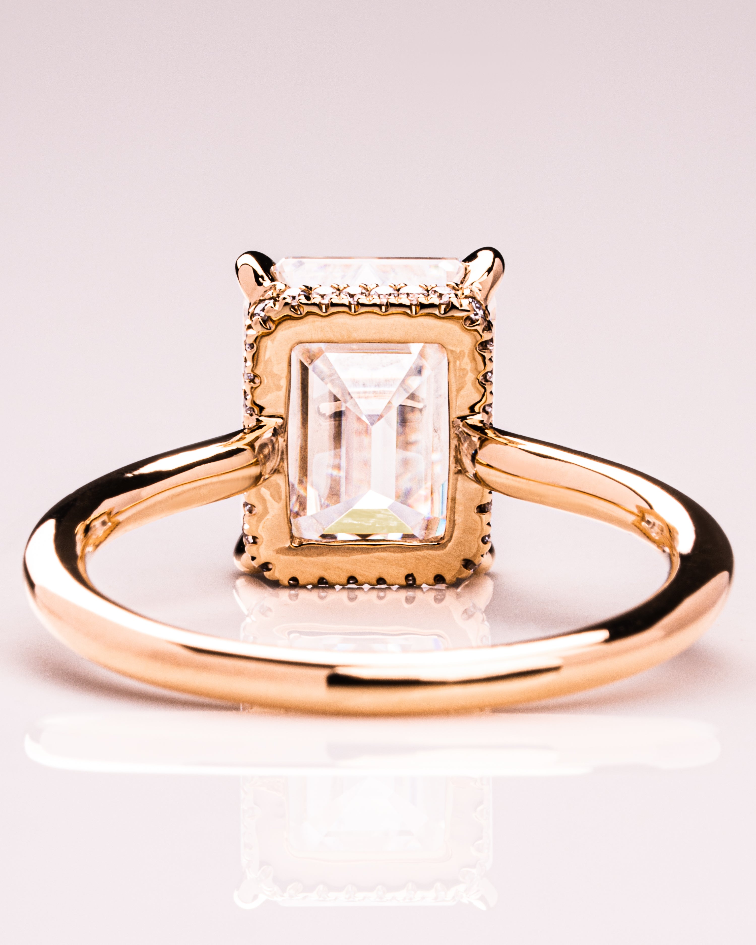 1.30 - 3.30 CT Emerald F/VS1 CVD Diamond Hidden Halo Engagement Ring - Camila Brown