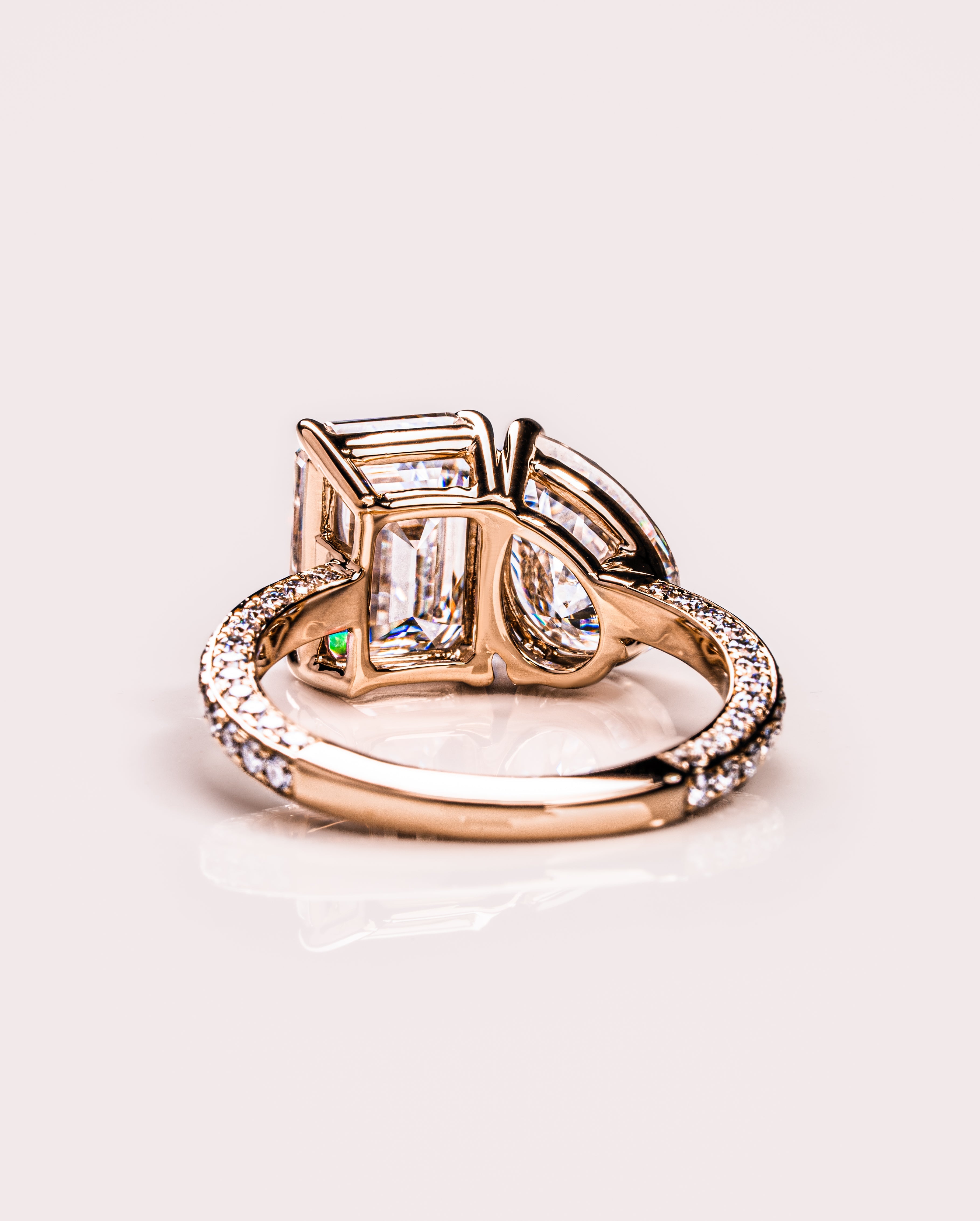 2.25 CT Emerald & Pear E/VS2 CVD Diamond Two Stone Engagement Ring - Camila Brown