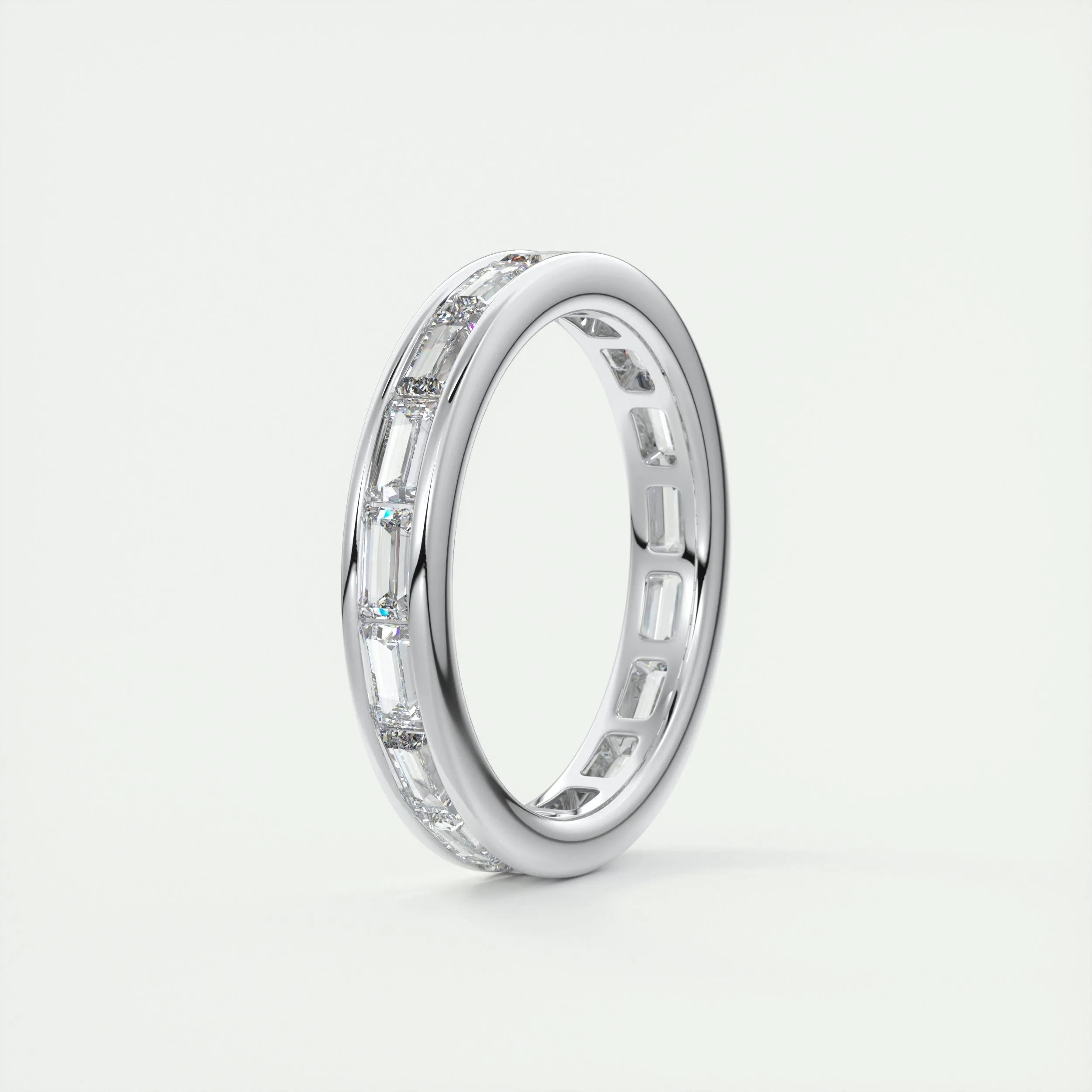 1.87 TCW Baguette CVD Diamond Chhanle Setting Wedding Band - Camila Brown