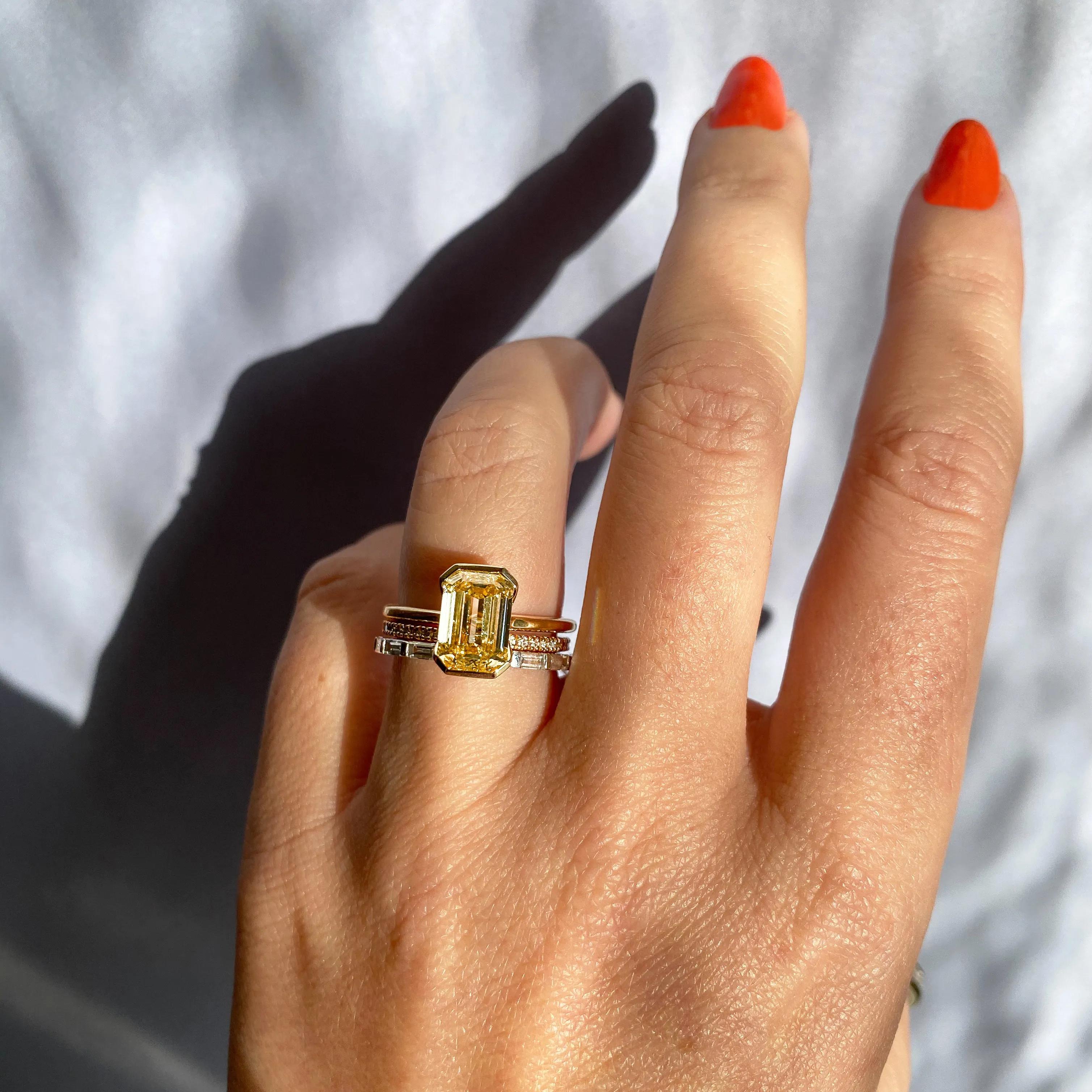1.02 TCW Baguette CVD Diamond Bar Wedding Band - Camila Brown
