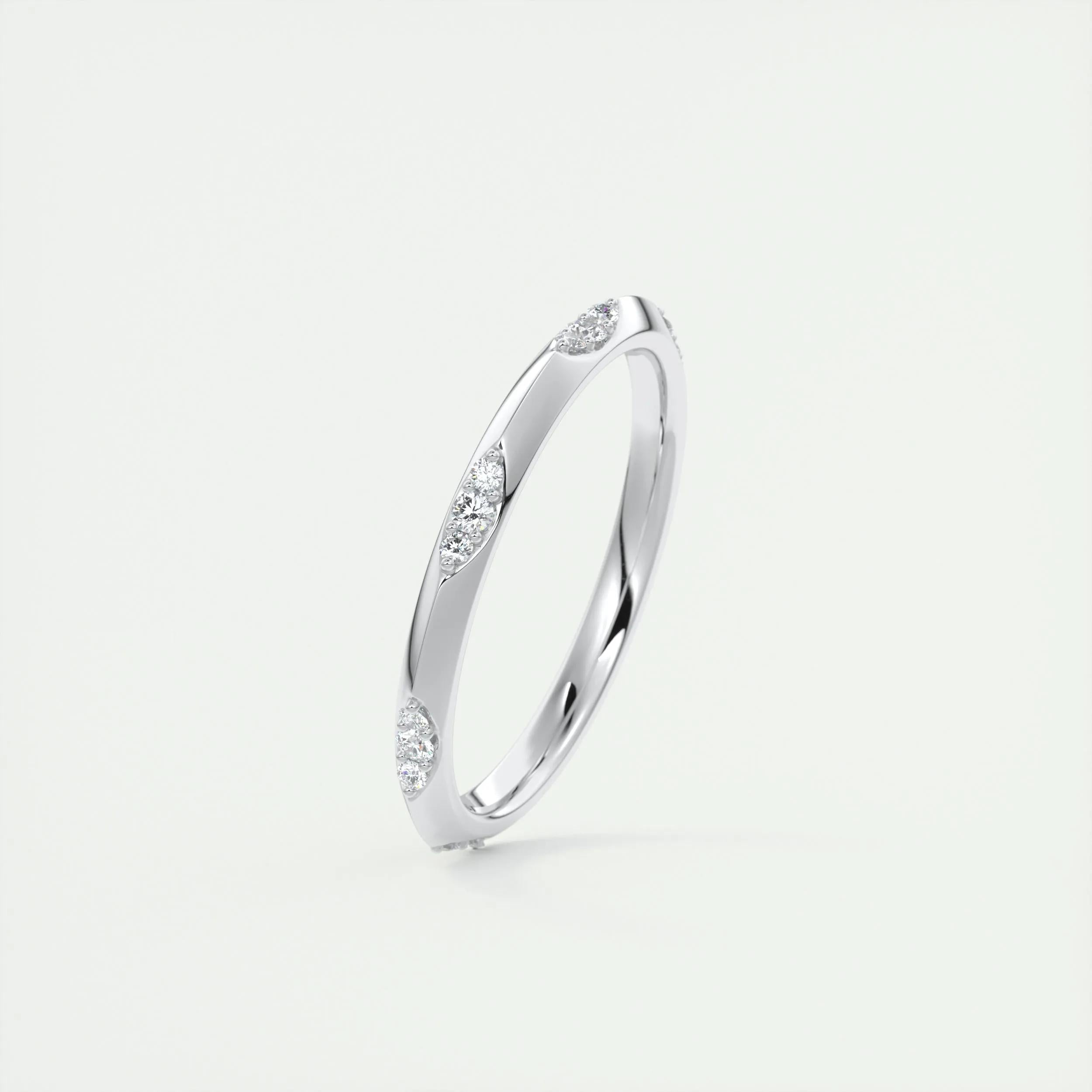 0.09 TCW Round CVD Diamond Flush Setting Wedding Band - Camila Brown