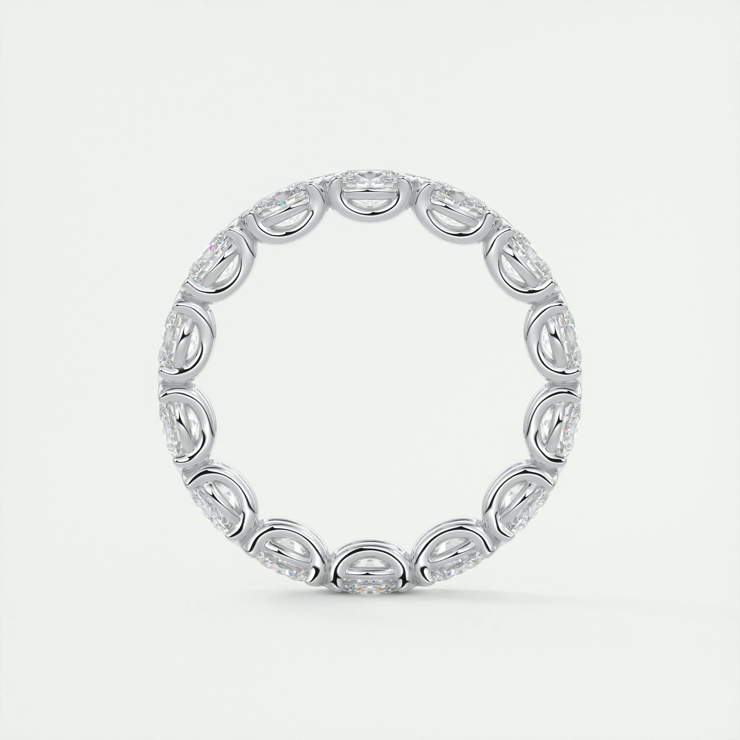 2.25 TCW Oval CVD Diamond Half Bezel Wedding Band - Camila Brown