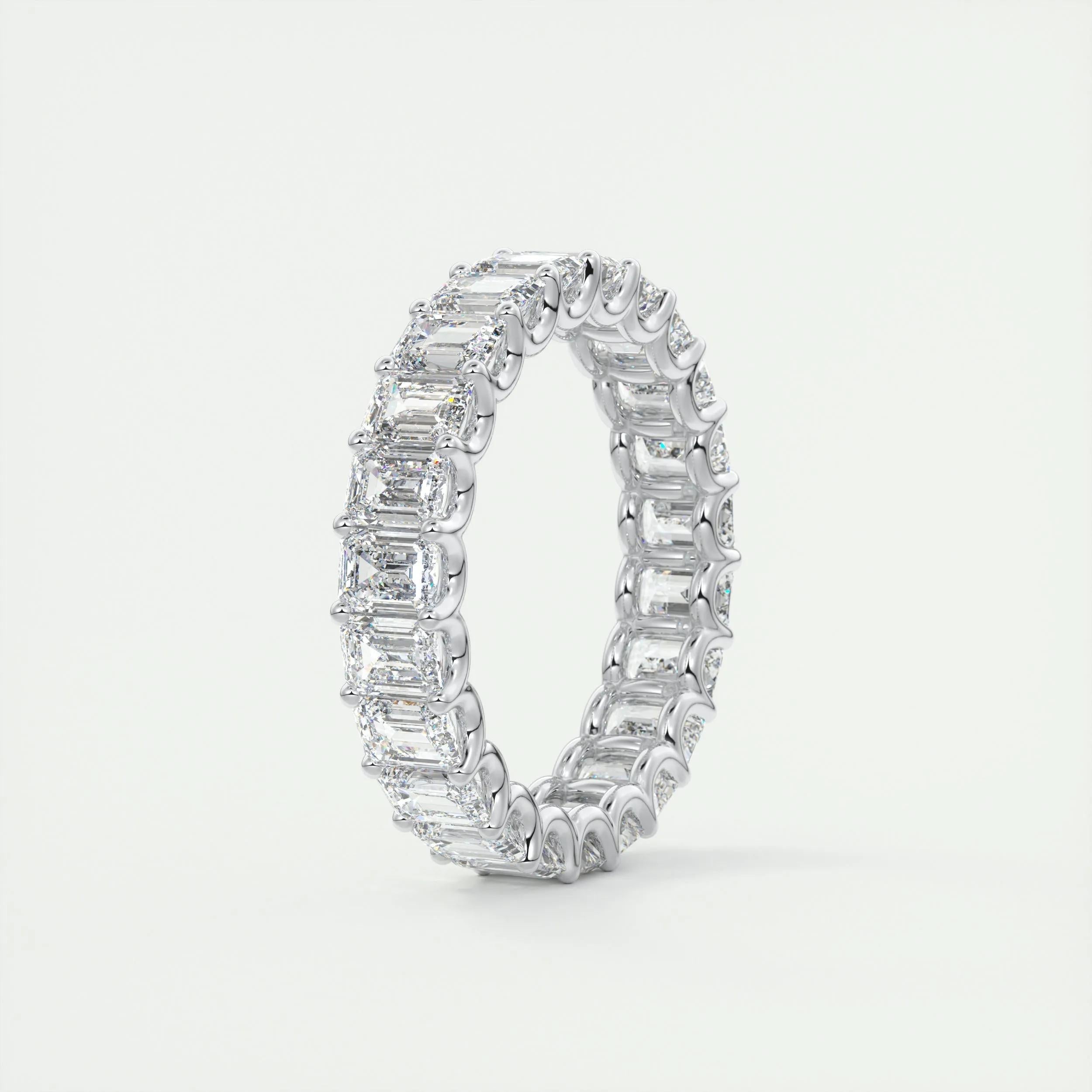 4.6 TCW Emerald CVD Diamond Full Eternity Wedding Band - Camila Brown