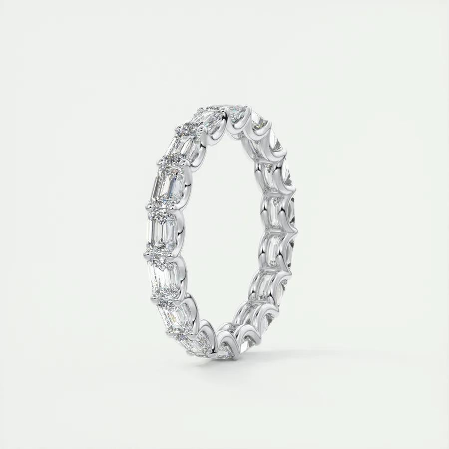 2.55 TCW Emerald CVD Diamond Full Eternity Wedding Band - Camila Brown
