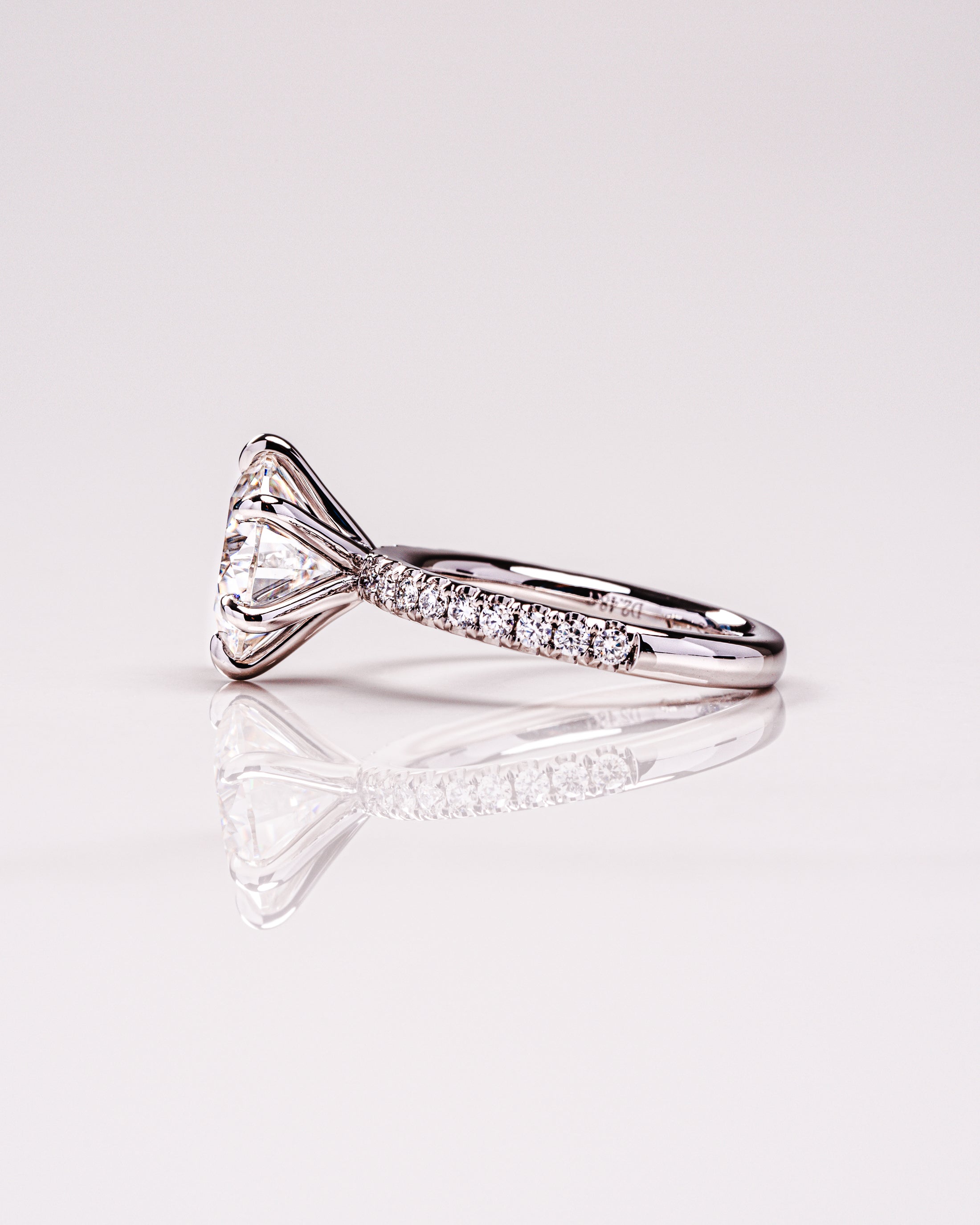 1.26 - 3.26 CT Round F/VS1 CVD Diamond Pave Setting Engagement Ring - Camila Brown