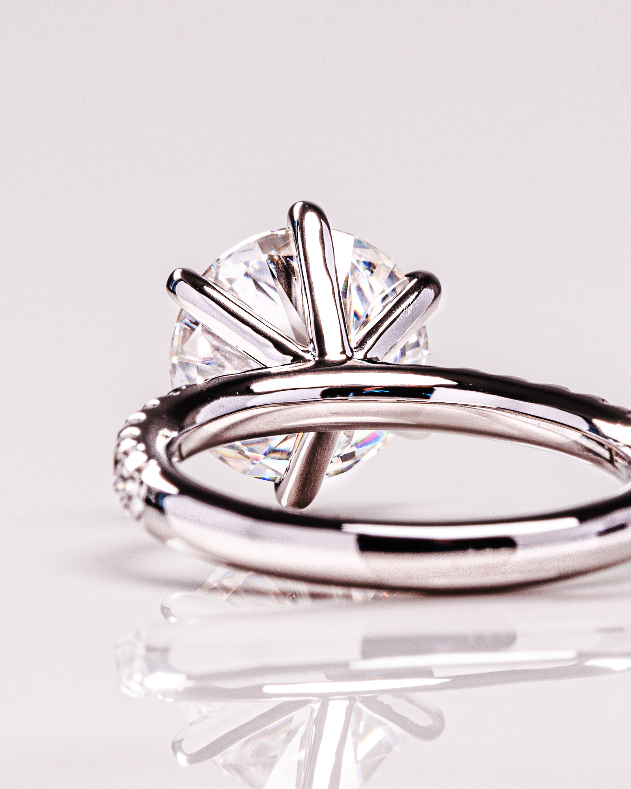 1.26 - 3.26 CT Round F/VS1 CVD Diamond Pave Setting Engagement Ring - Camila Brown