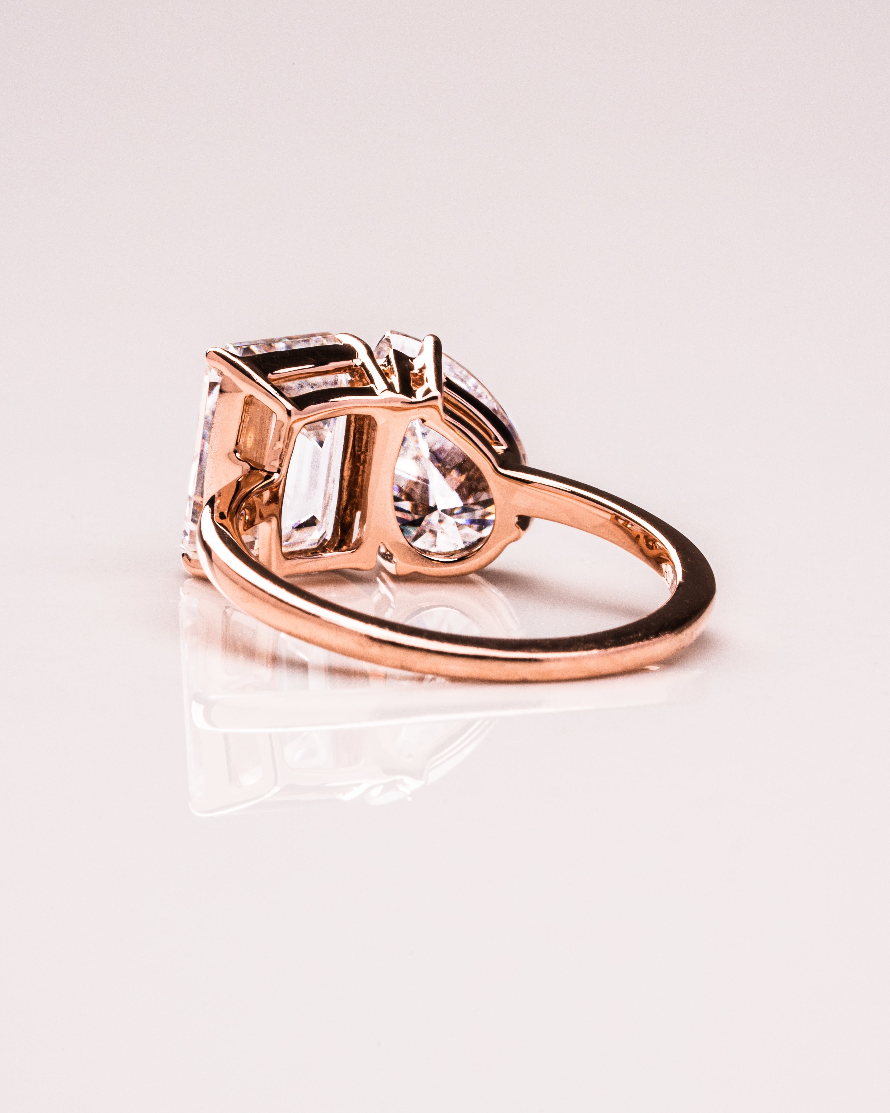 3.75 TCW Emerald & Pear F/VS2 CVD Diamond Two Stone Engagement Ring - Camila Brown