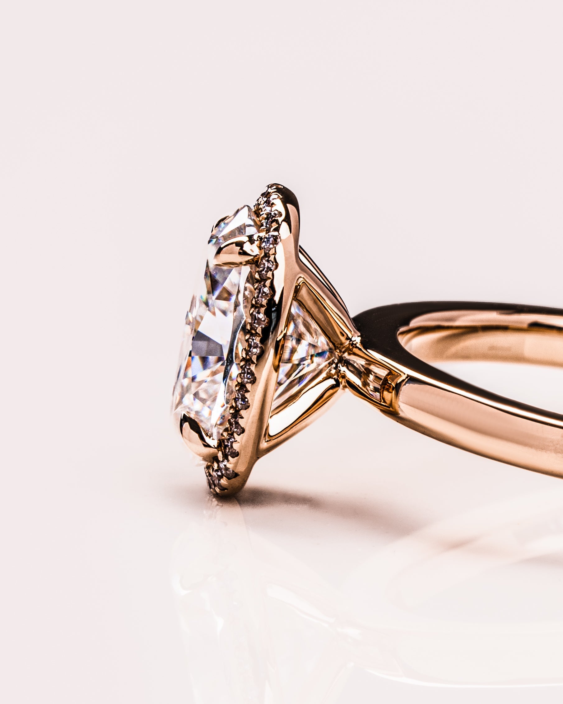 1.80 - 3.80 CT Oval E/VS1 CVD Diamond Halo Engagement Ring - Camila Brown