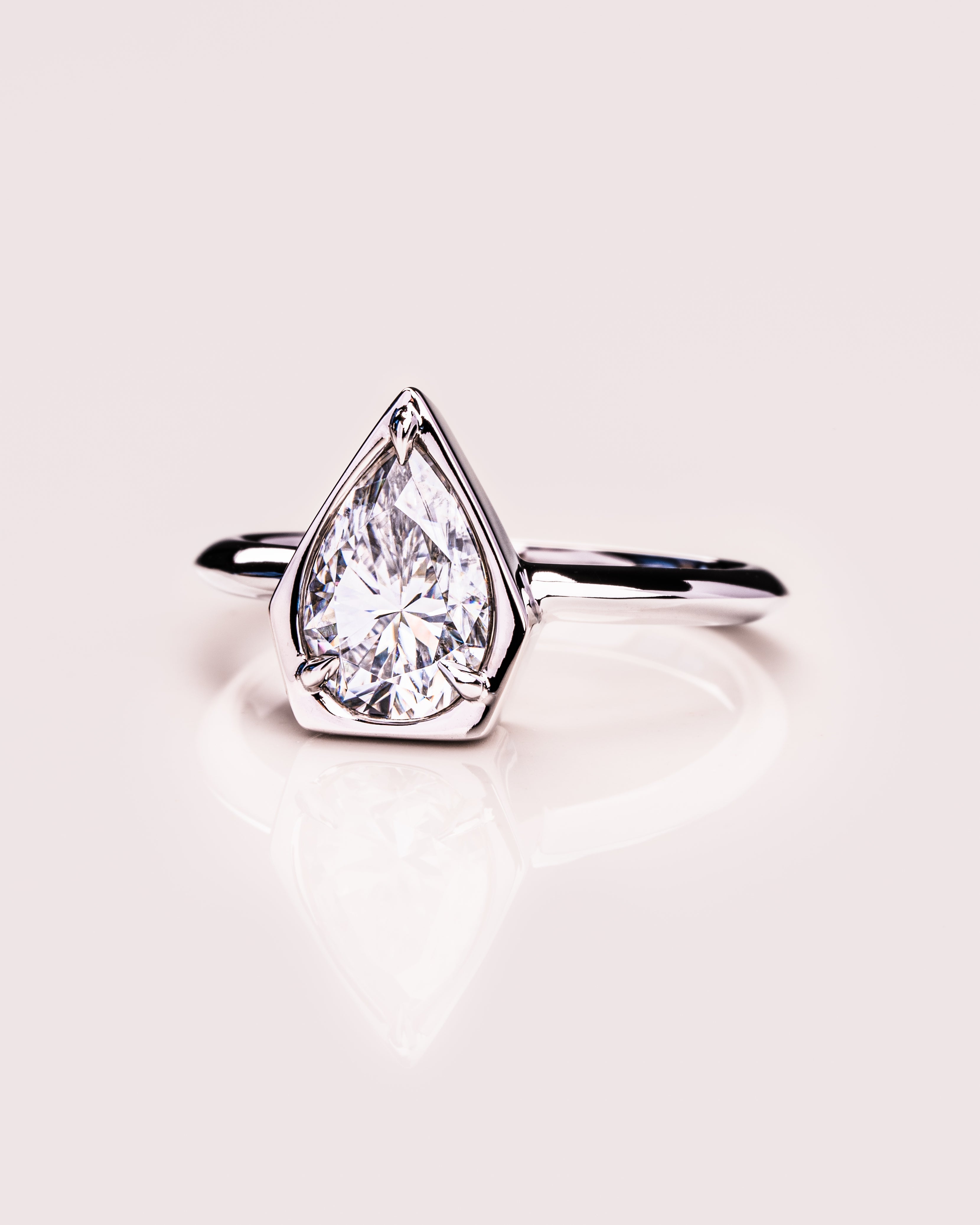 1.33 CT Pear F/VS2 CVD Diamond Solitaire Engagement Ring - Camila Brown
