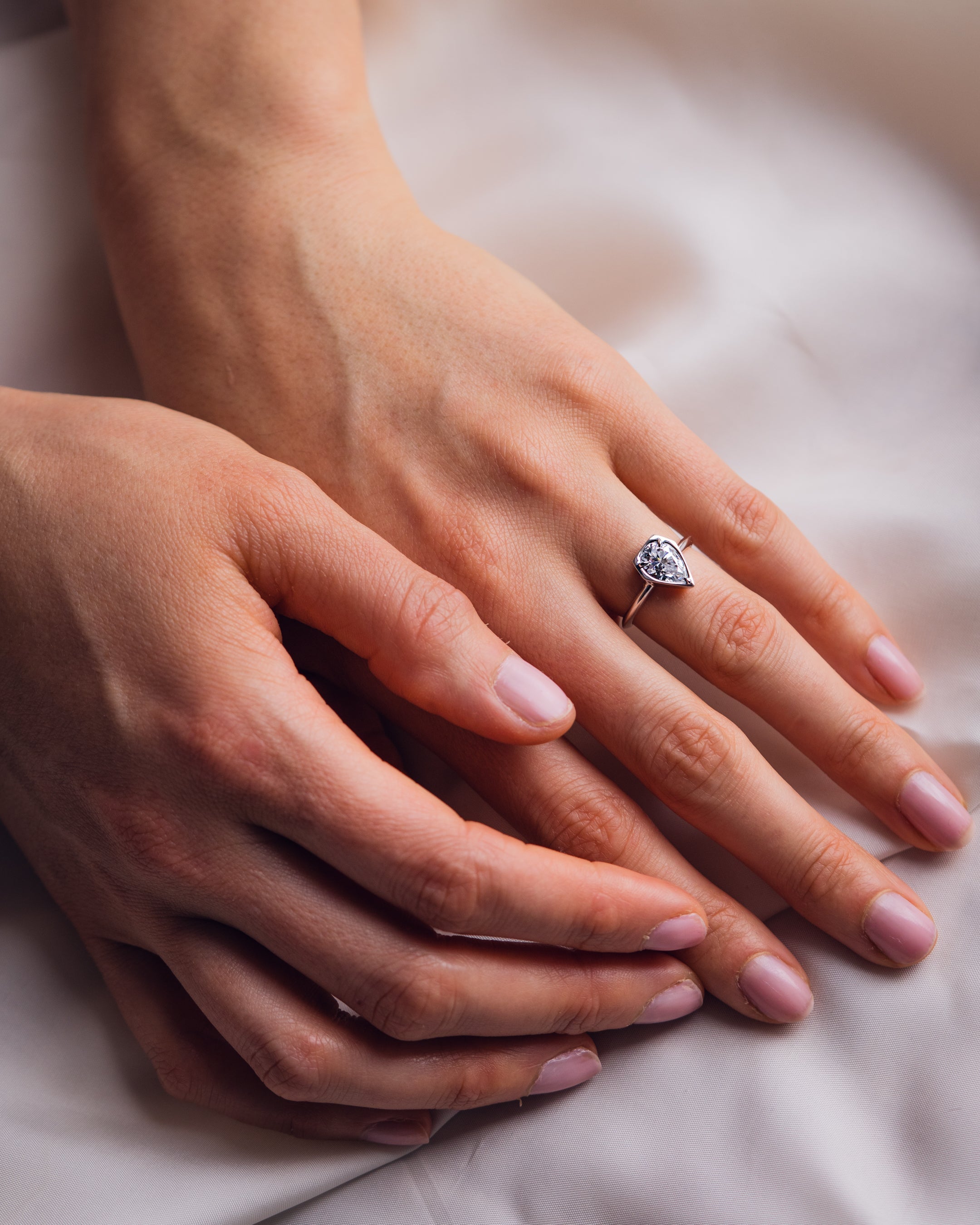 1.33 CT Pear F/VS2 CVD Diamond Solitaire Engagement Ring - Camila Brown