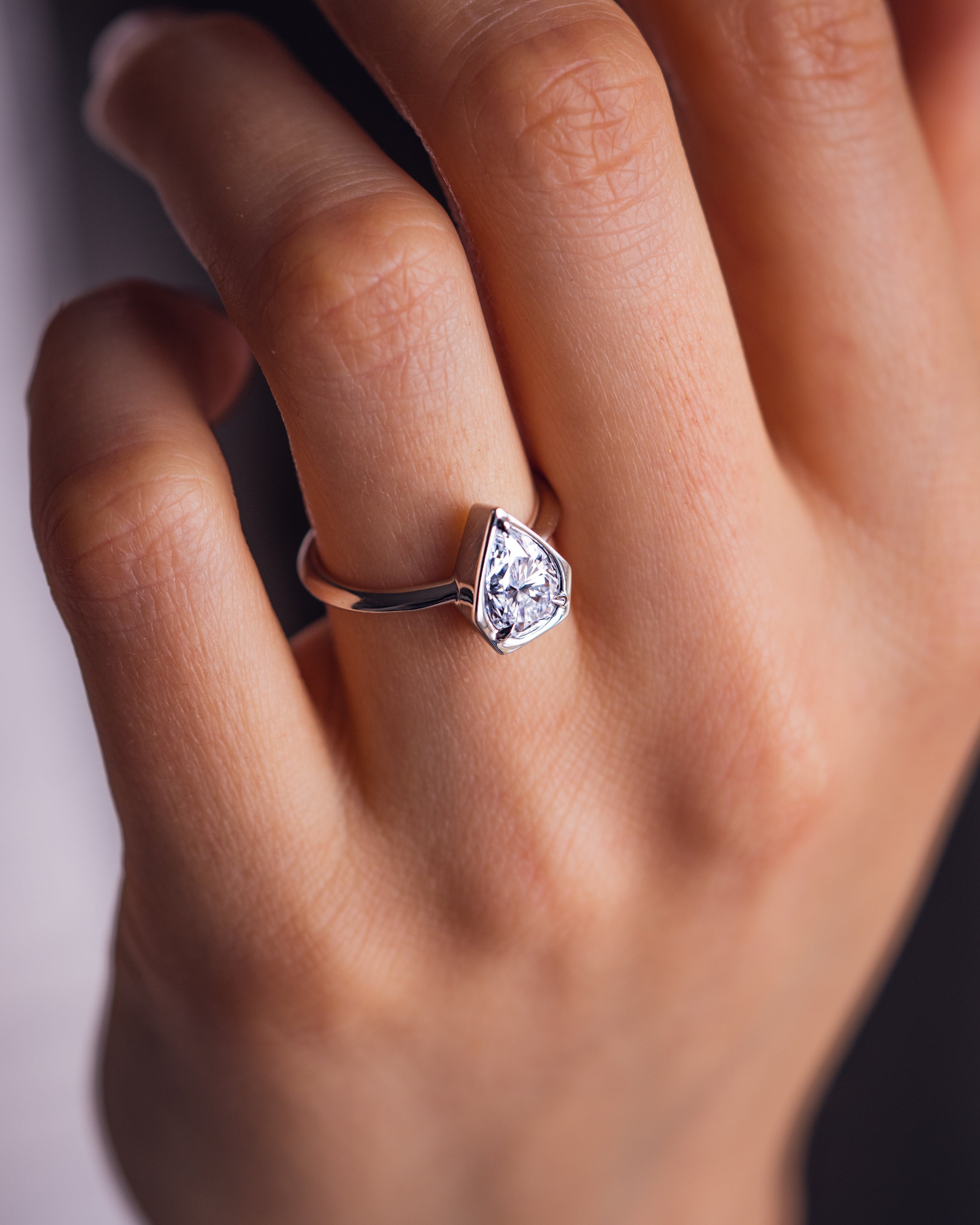 1.33 CT Pear F/VS2 CVD Diamond Solitaire Engagement Ring - Camila Brown