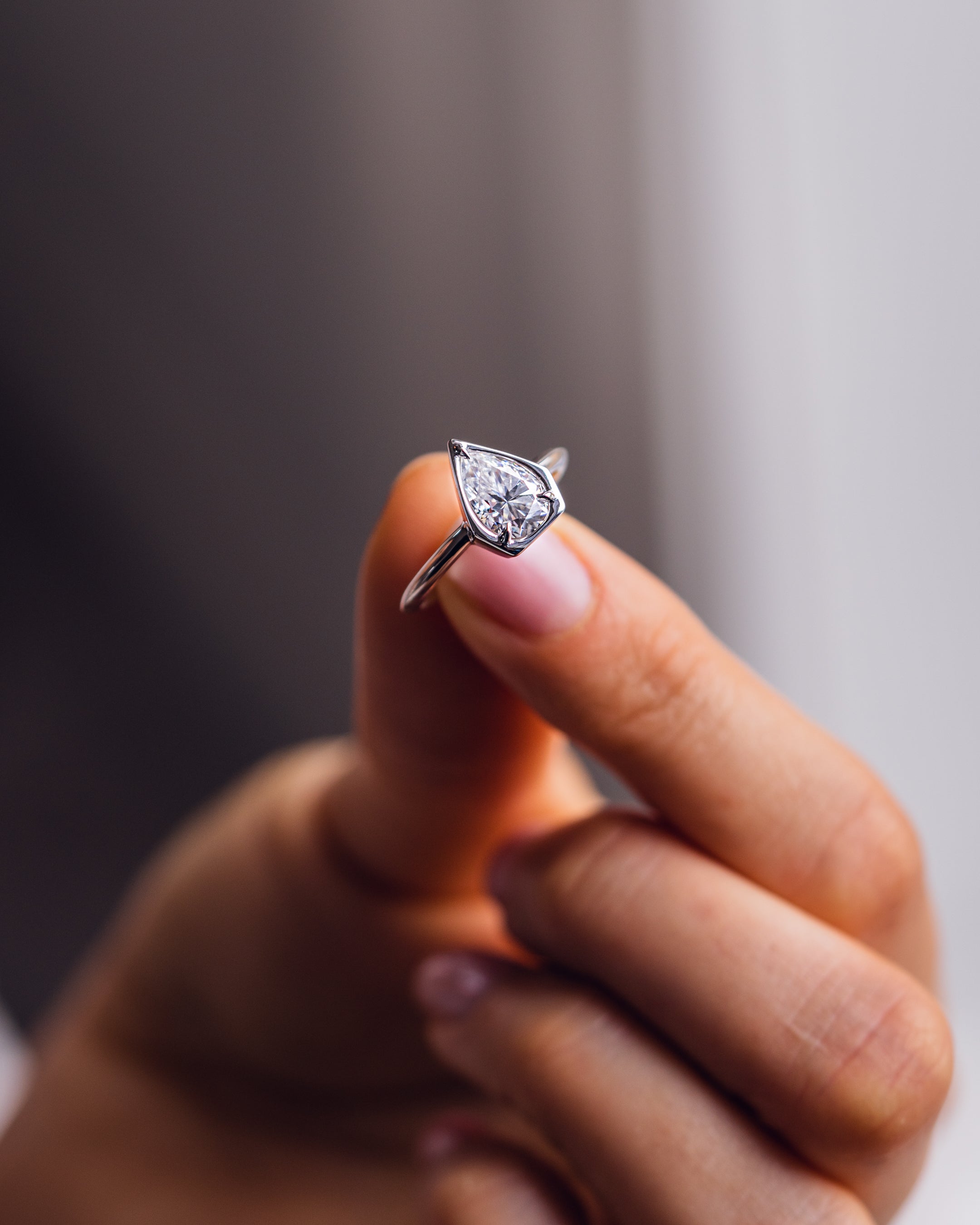 1.33 CT Pear F/VS2 CVD Diamond Solitaire Engagement Ring - Camila Brown