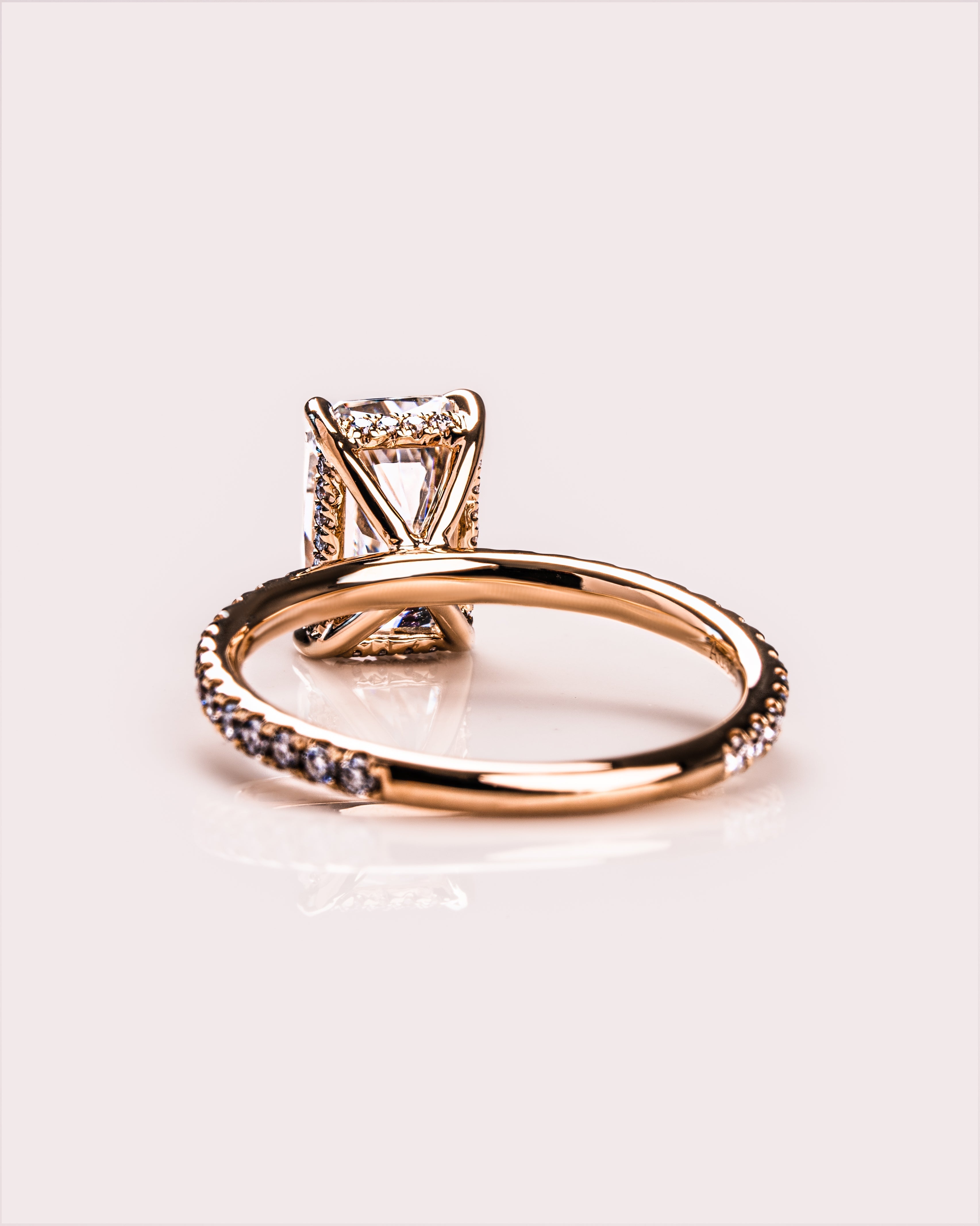 1.43-3.43 CT Radiant E/VS2 CVD Diamond Hidden Halo Pave Setting Engagement Ring - Camila Brown