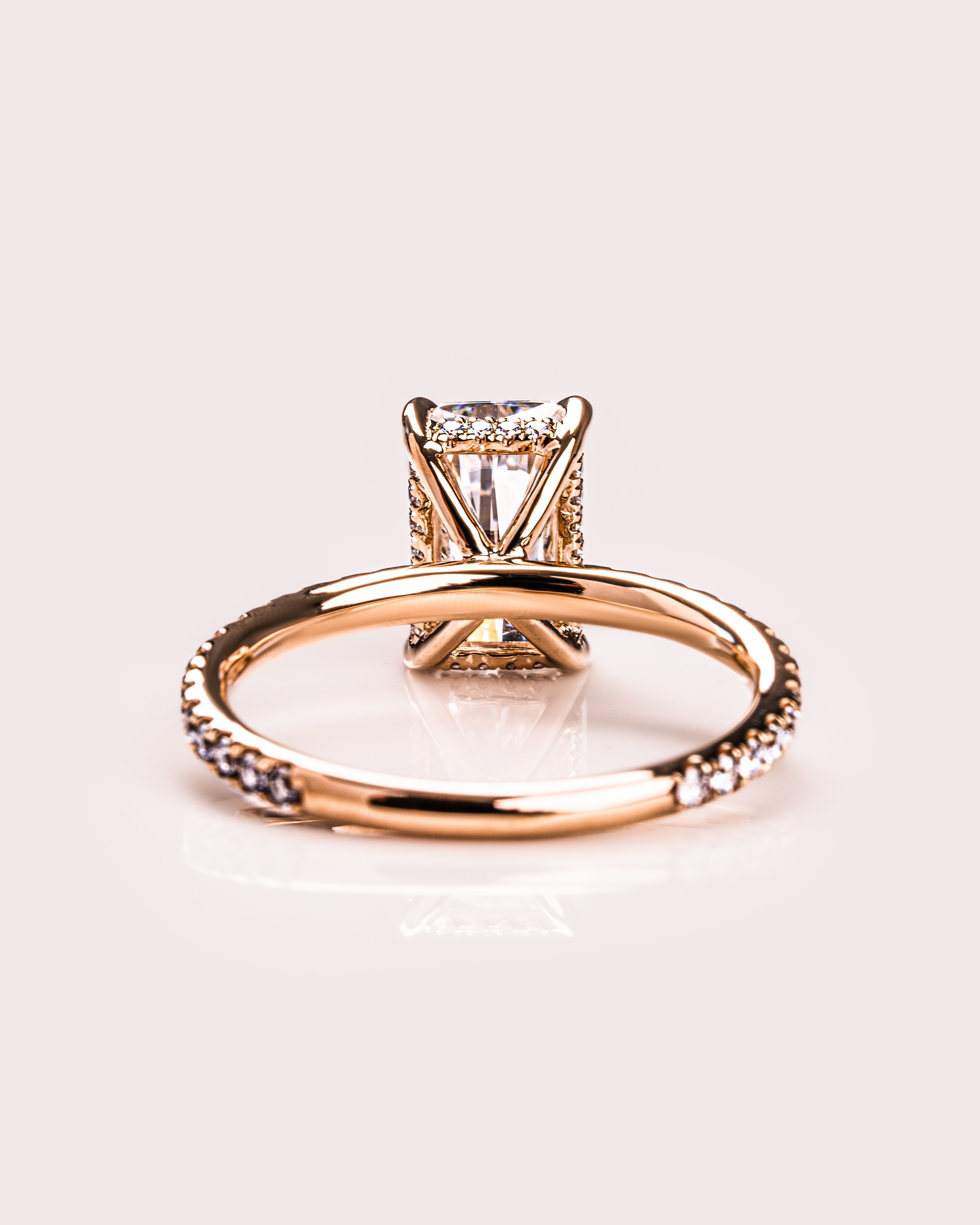 1.43-3.43 CT Radiant E/VS2 CVD Diamond Hidden Halo Pave Setting Engagement Ring - Camila Brown