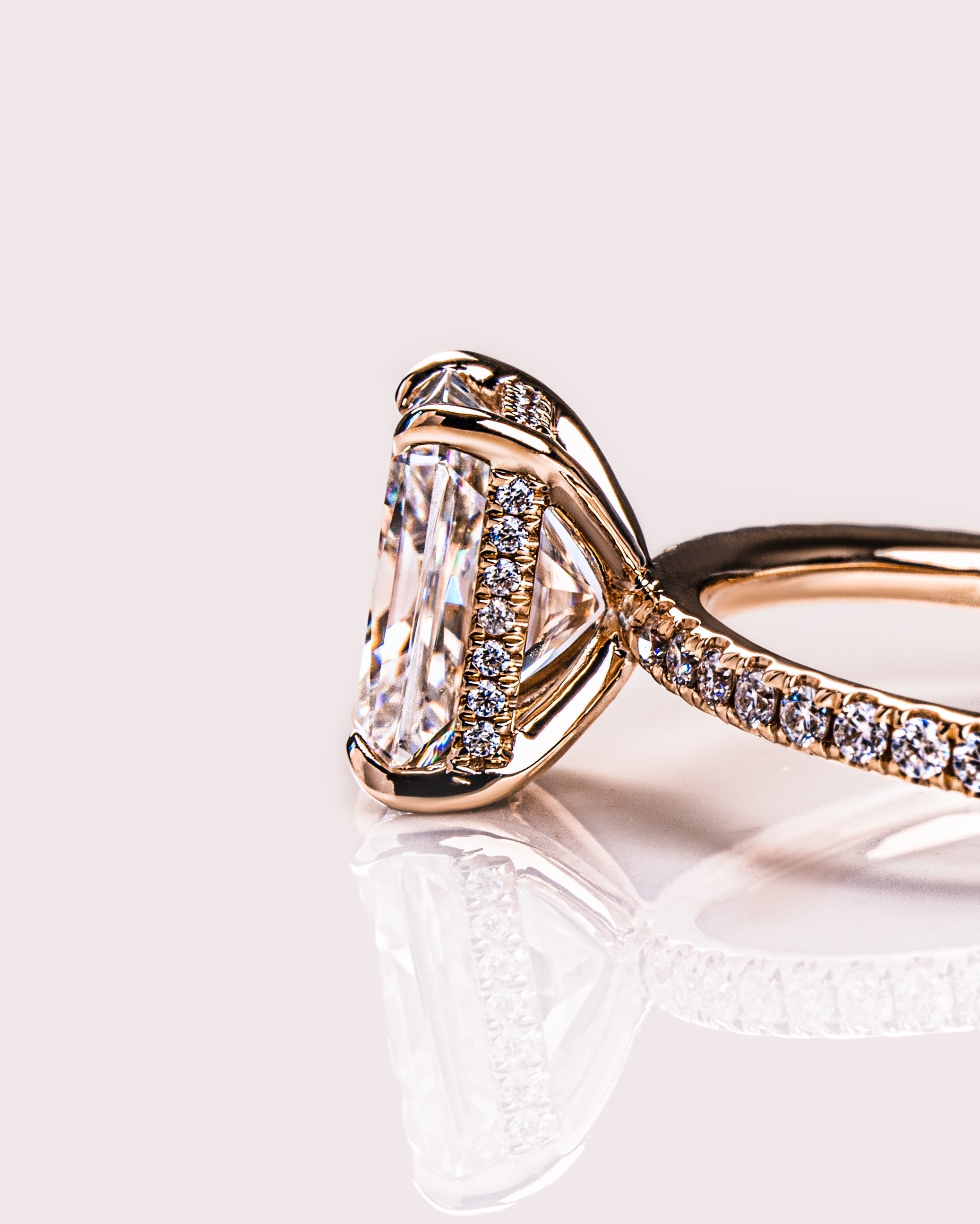 1.43-3.43 CT Radiant E/VS2 CVD Diamond Hidden Halo Pave Setting Engagement Ring - Camila Brown