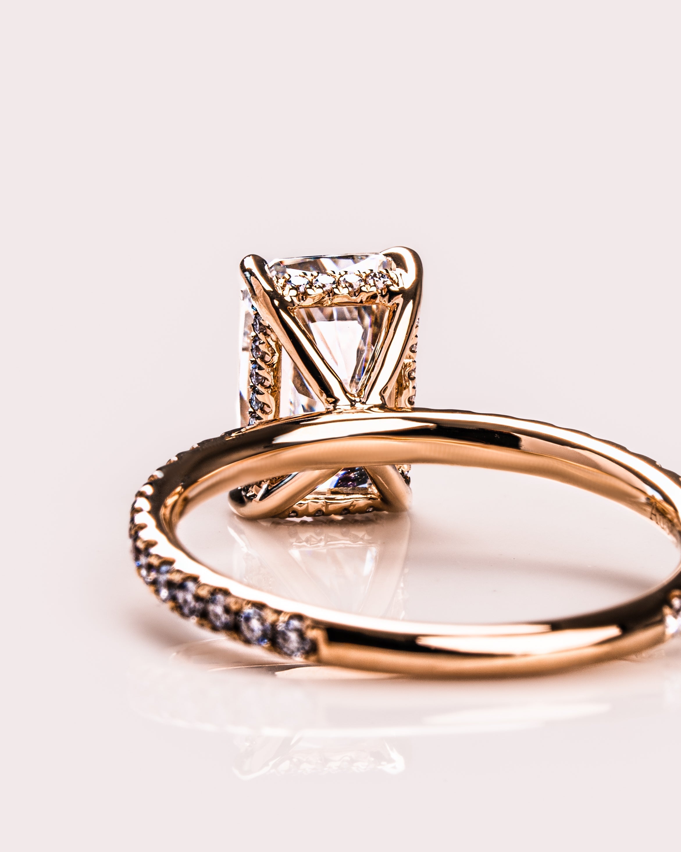 1.43-3.43 CT Radiant E/VS2 CVD Diamond Hidden Halo Pave Setting Engagement Ring - Camila Brown