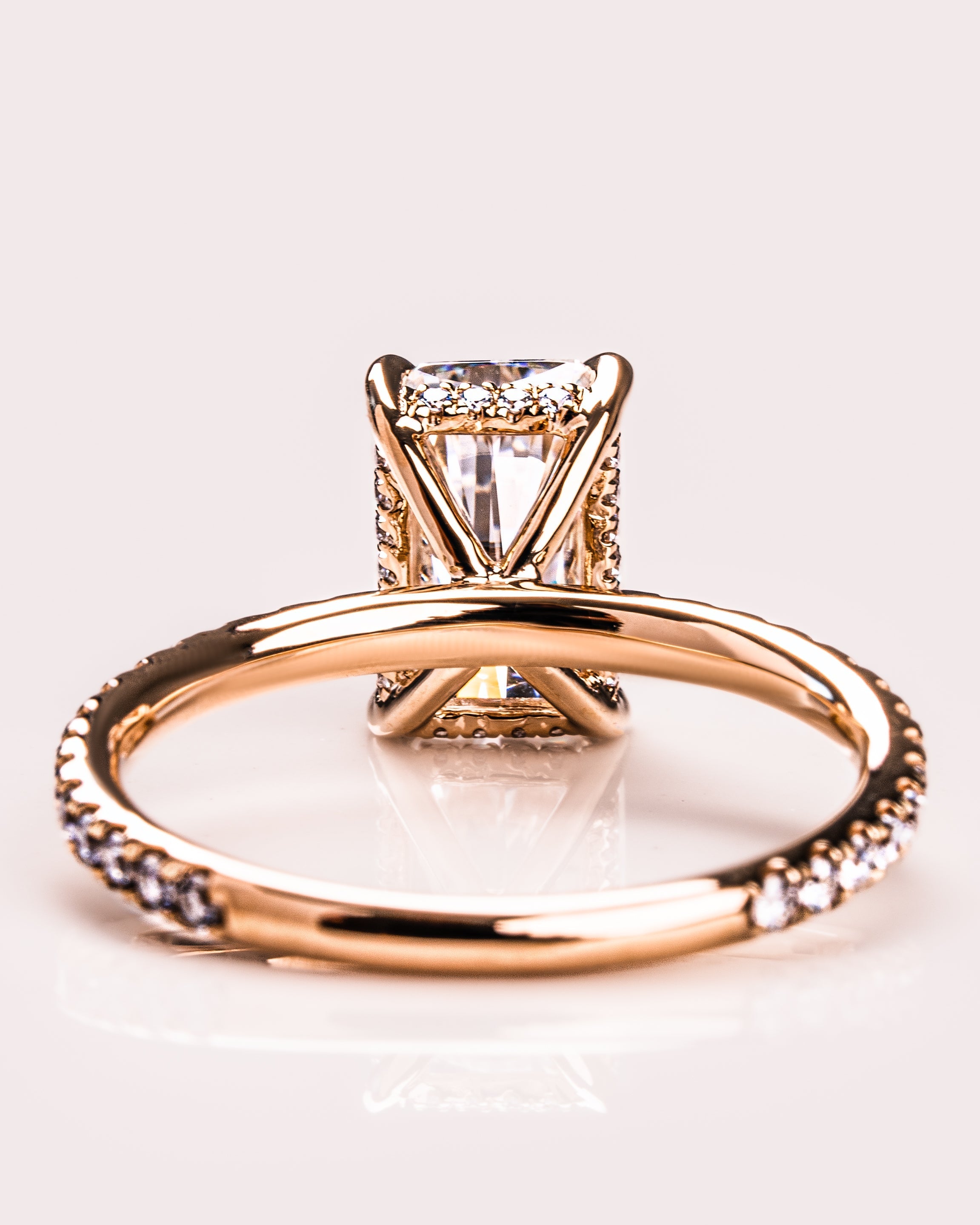 1.43-3.43 CT Radiant E/VS2 CVD Diamond Hidden Halo Pave Setting Engagement Ring - Camila Brown