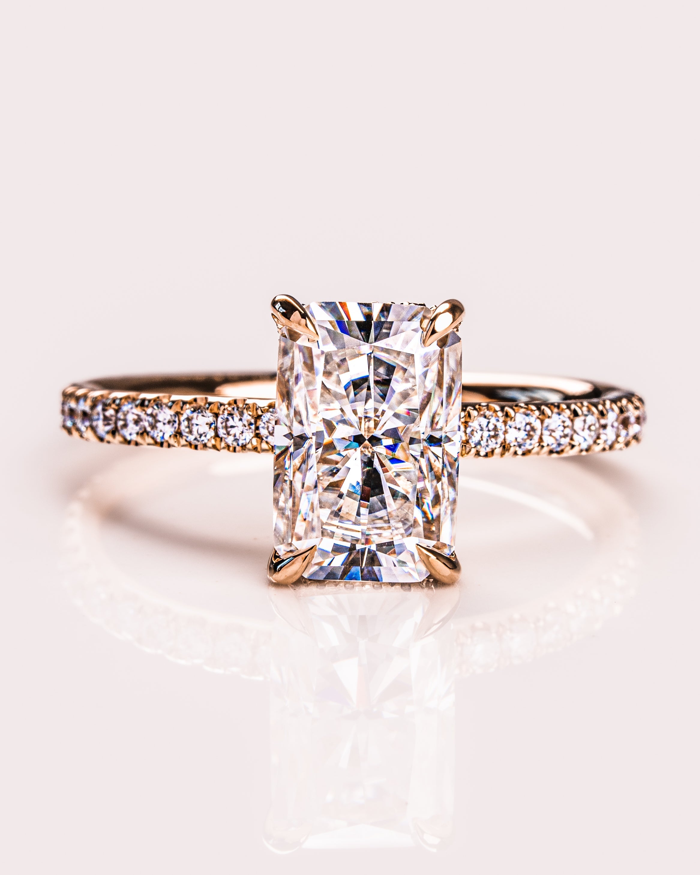1.43-3.43 CT Radiant E/VS2 CVD Diamond Hidden Halo Pave Setting Engagement Ring - Camila Brown