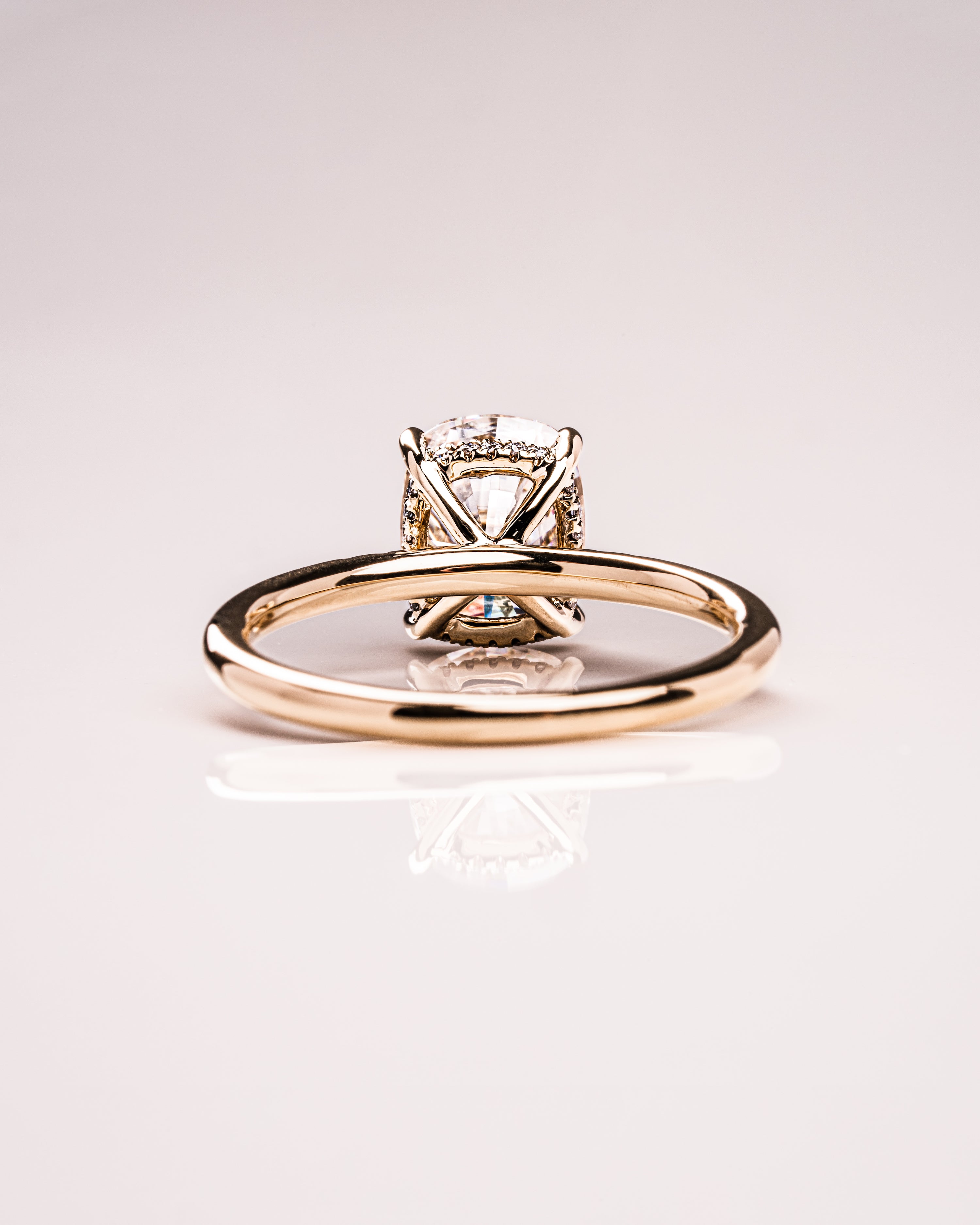 1.15 - 3.15 CT Cushion F/VS1 CVD Diamond Hidden Halo Engagement Ring - Camila Brown