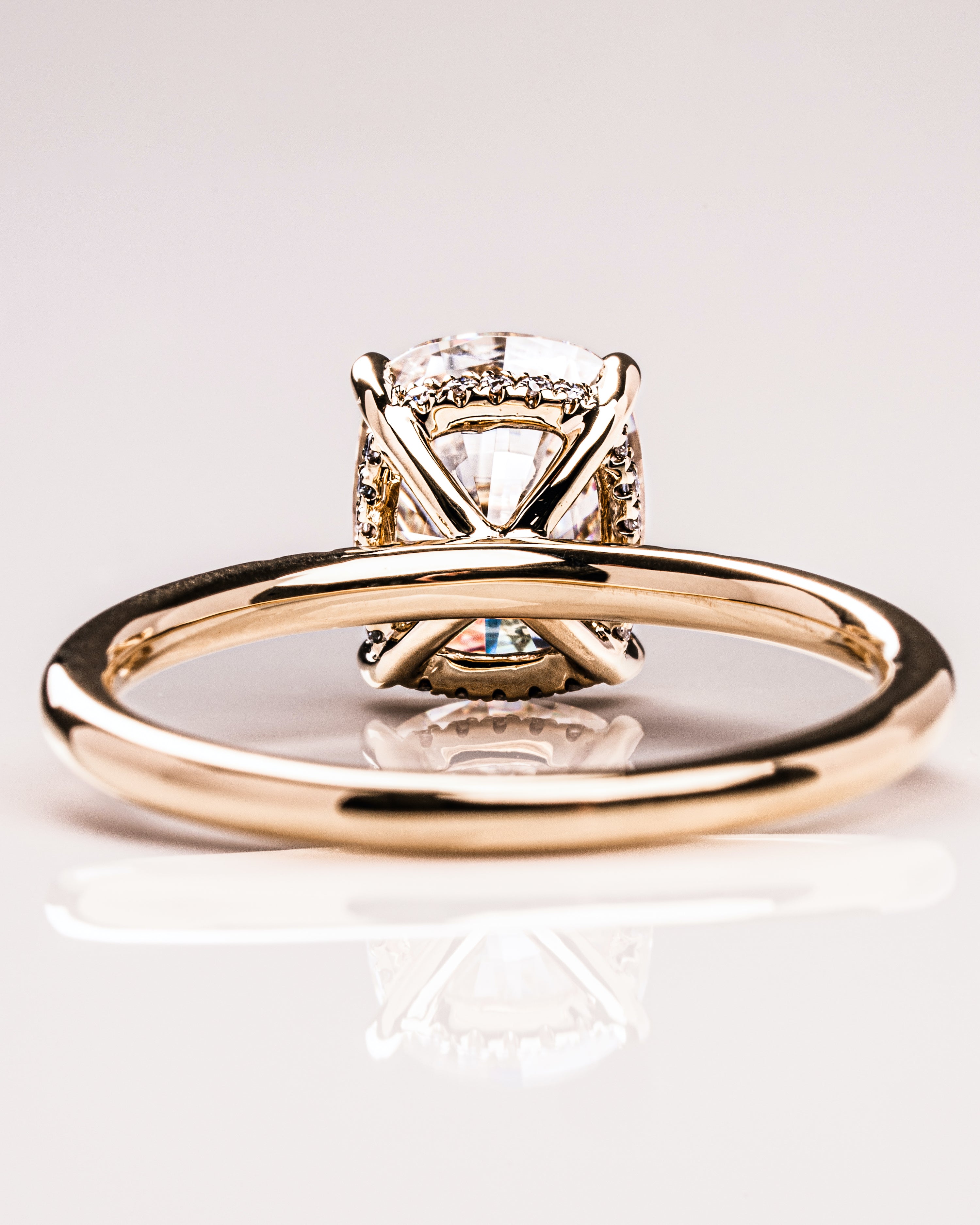 1.15 - 3.15 CT Cushion F/VS1 CVD Diamond Hidden Halo Engagement Ring - Camila Brown