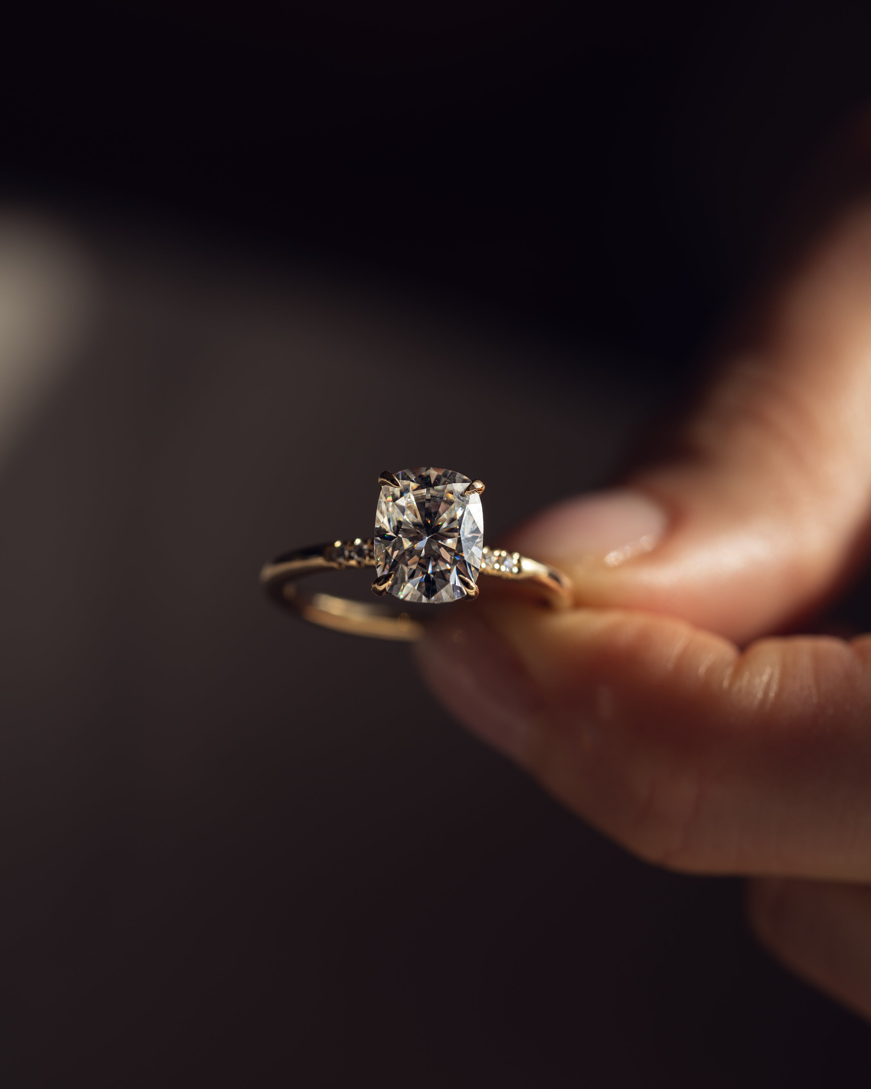 1.15 - 3.15 CT Cushion F/VS1 CVD Diamond Hidden Halo Engagement Ring - Camila Brown