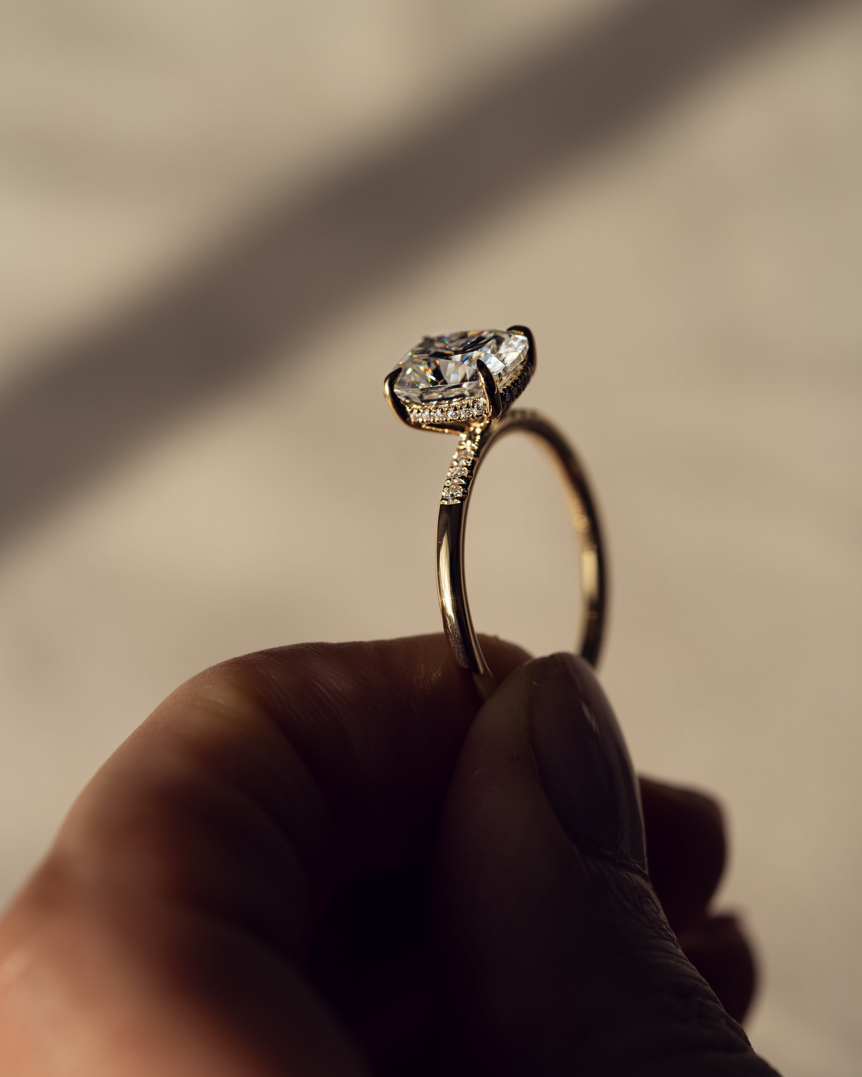 1.15 - 3.15 CT Cushion F/VS1 CVD Diamond Hidden Halo Engagement Ring - Camila Brown