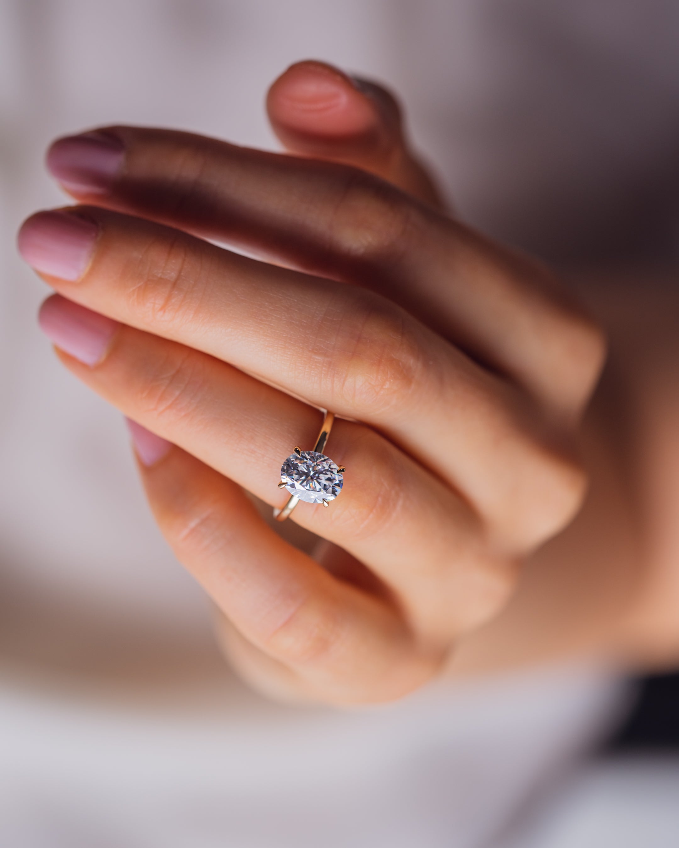 1.91 CT Oval F/VS1 CVD Diamond Solitaire Engagement Ring - Camila Brown