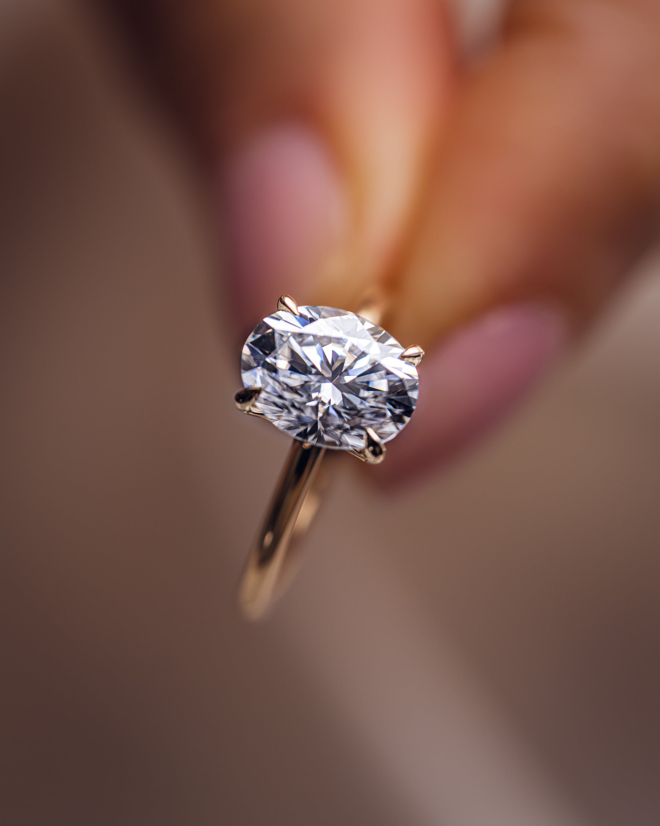 1.91 CT Oval F/VS1 CVD Diamond Solitaire Engagement Ring - Camila Brown