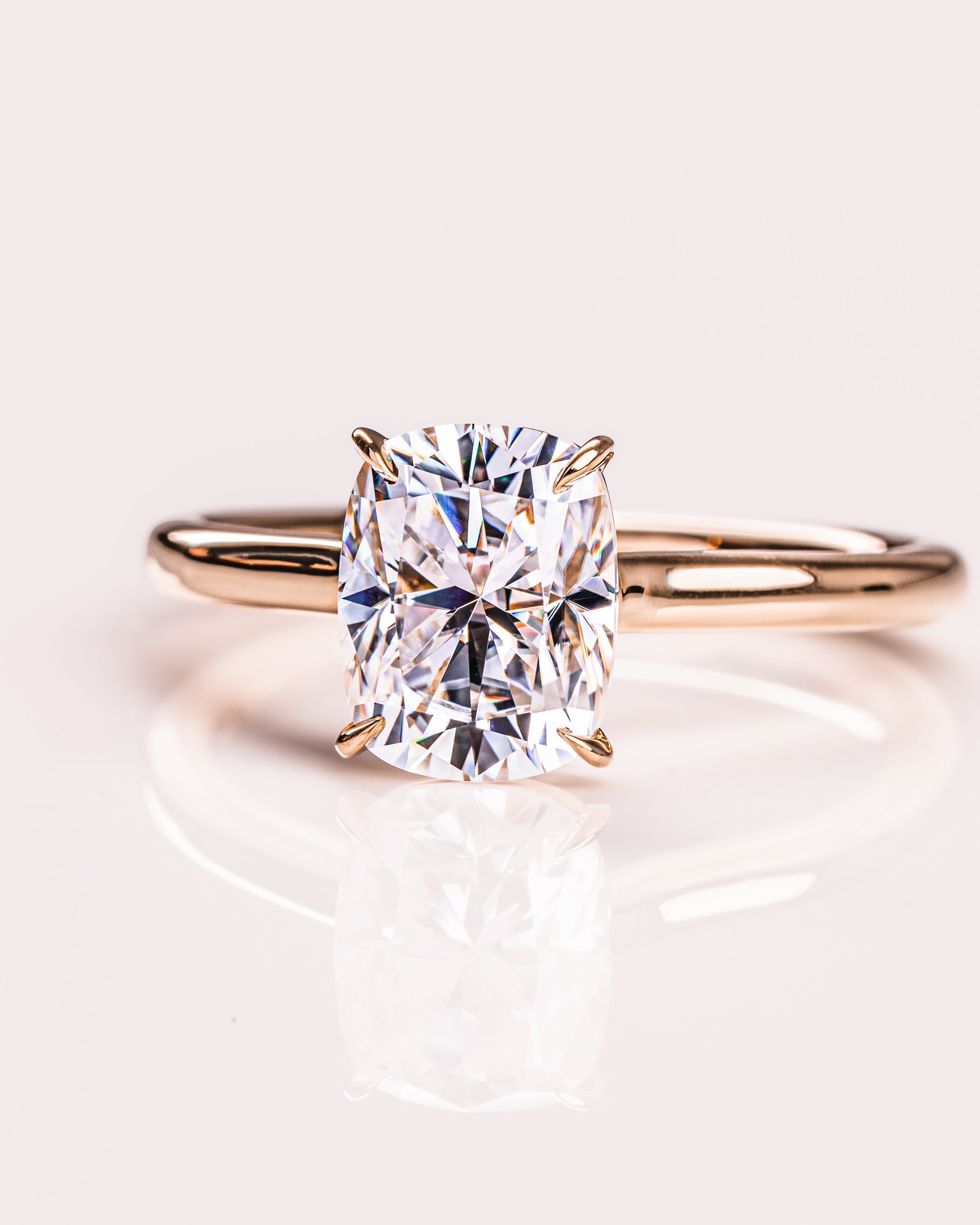 1.15-3.15 CT Cushion E/VS2 CVD Diamond Solitaire Engagement Ring - Camila Brown