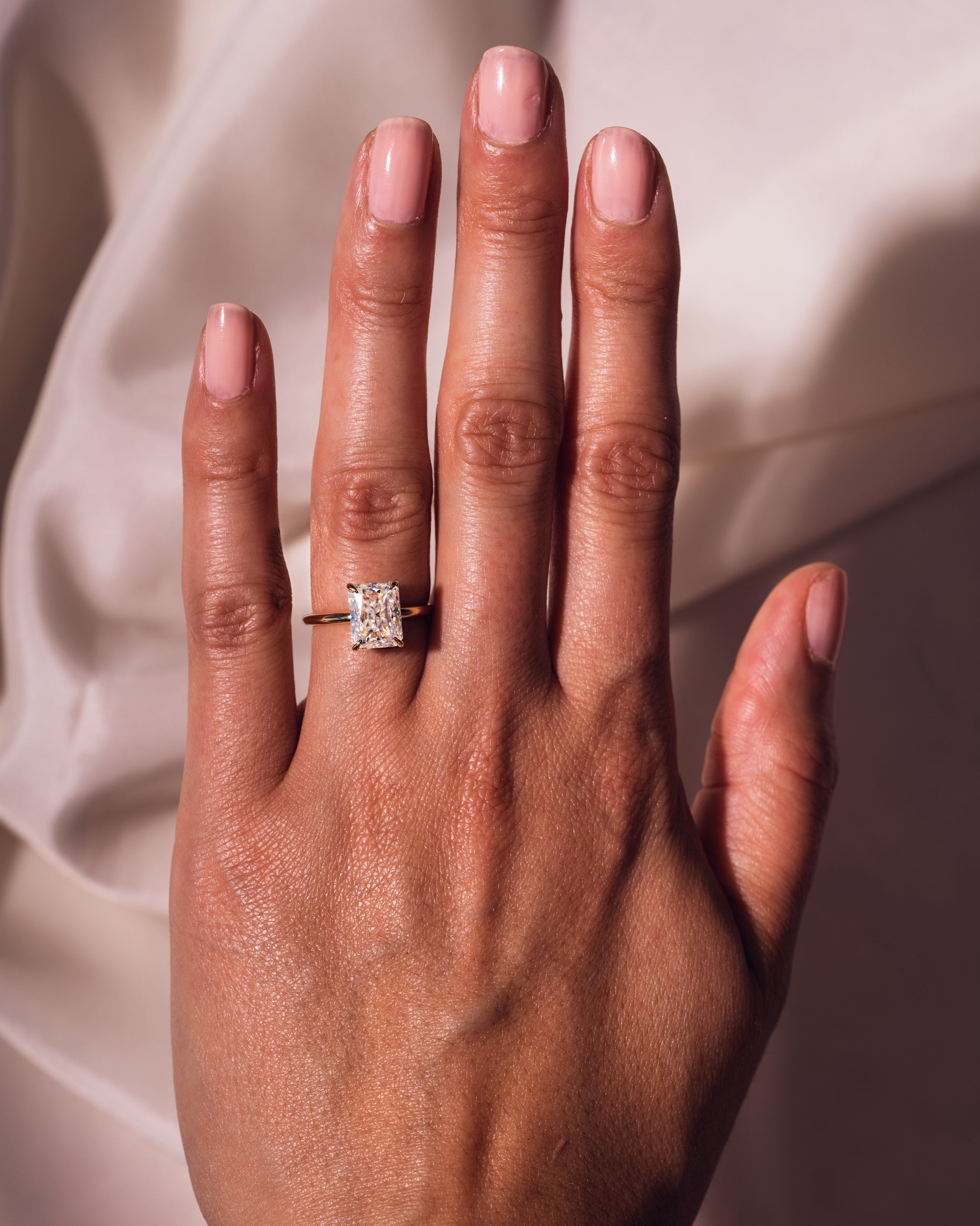 1.43-3.43 CT Radiant F/VS1 CVD Diamond Hidden Halo Engagement Ring - Camila Brown