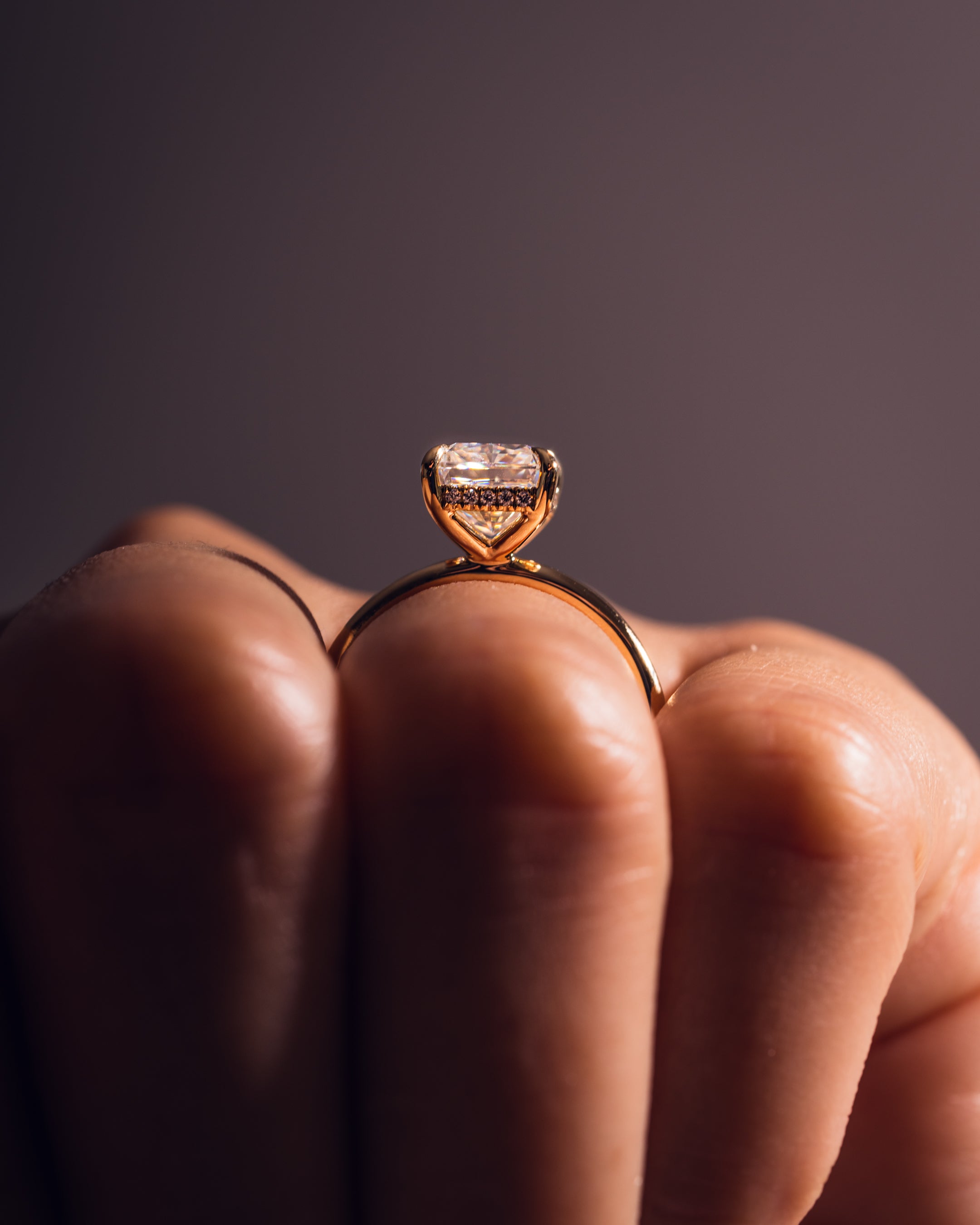 1.43-3.43 CT Radiant F/VS1 CVD Diamond Hidden Halo Engagement Ring - Camila Brown