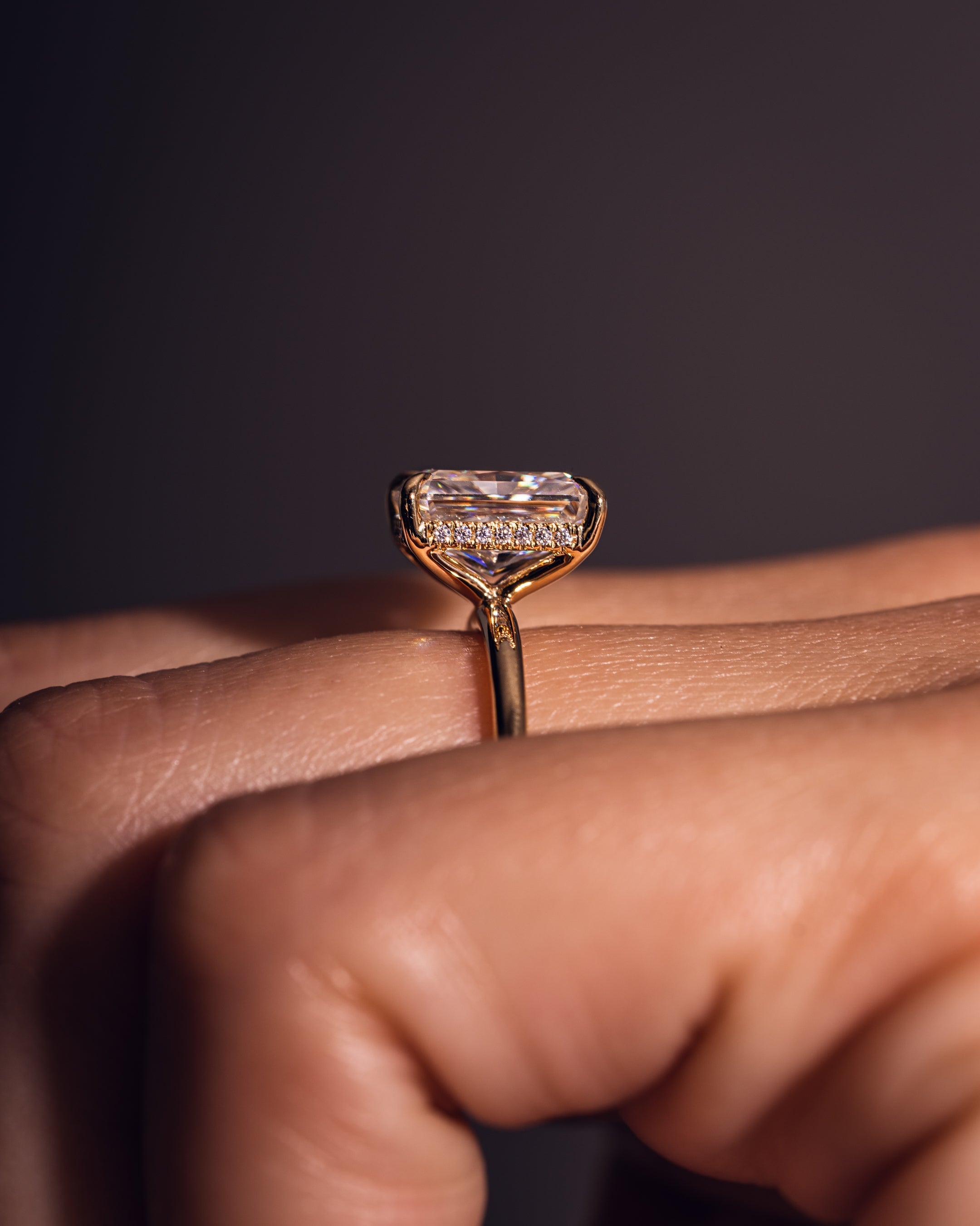 1.43-3.43 CT Radiant F/VS1 CVD Diamond Hidden Halo Engagement Ring - Camila Brown