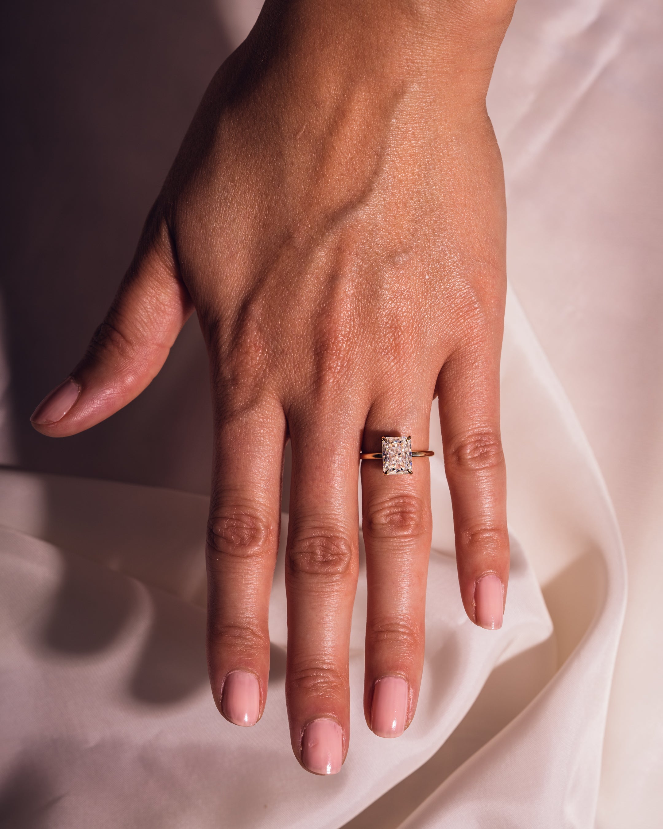 1.43-3.43 CT Radiant F/VS1 CVD Diamond Hidden Halo Engagement Ring - Camila Brown