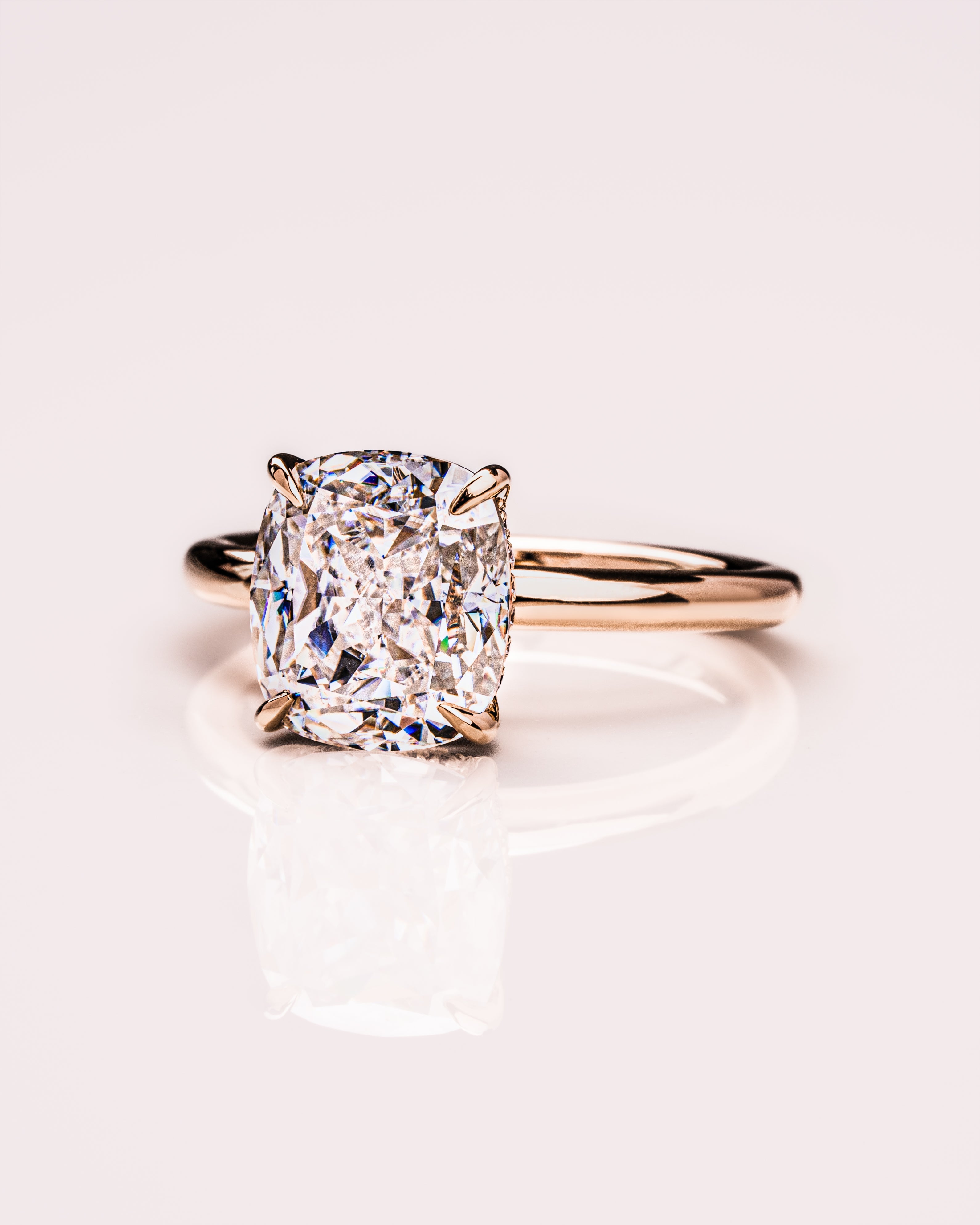 1.49 CT Cushion F/VS1 CVD Diamond Hidden Halo Engagement Ring - Camila Brown