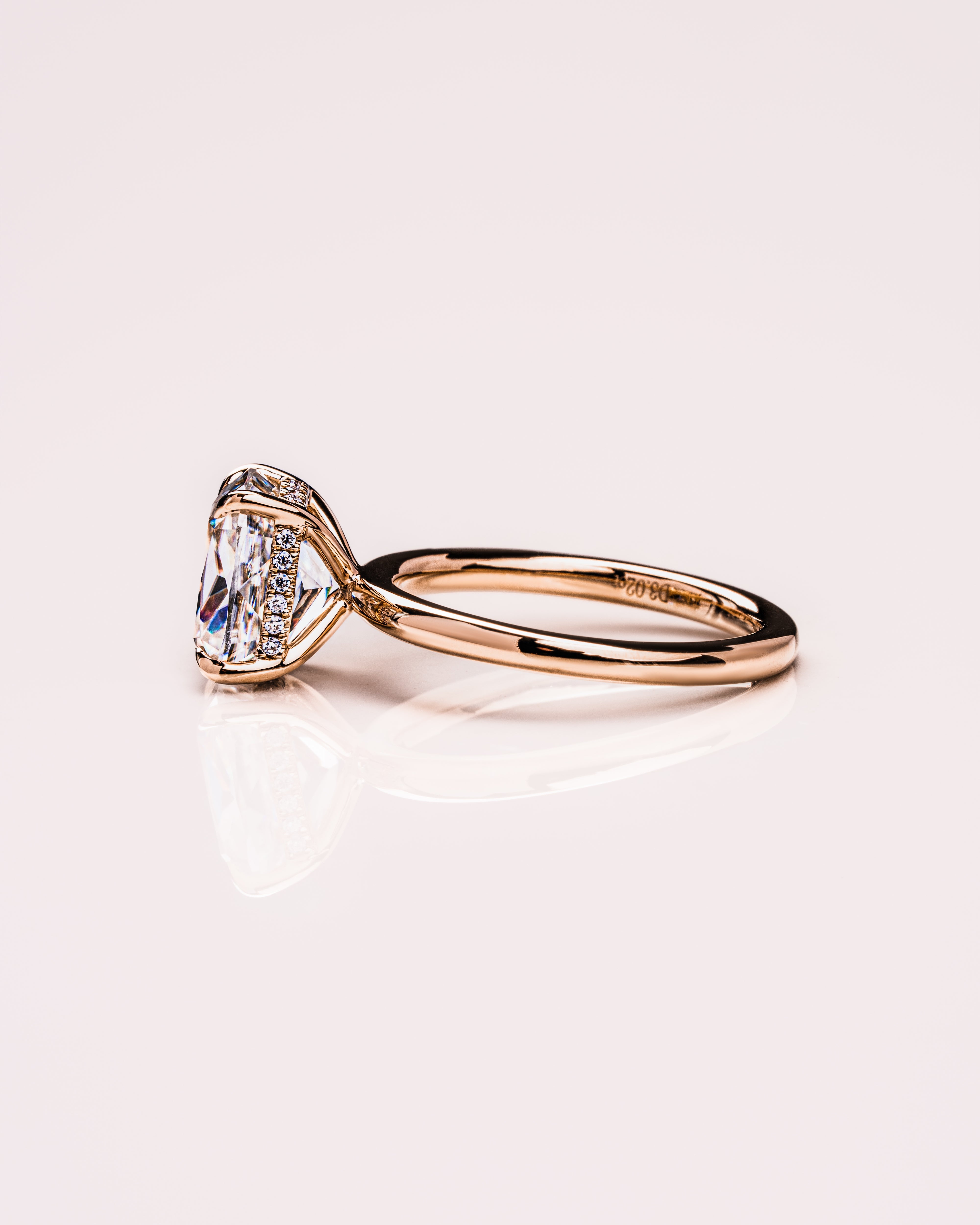 1.49 CT Cushion F/VS1 CVD Diamond Hidden Halo Engagement Ring - Camila Brown