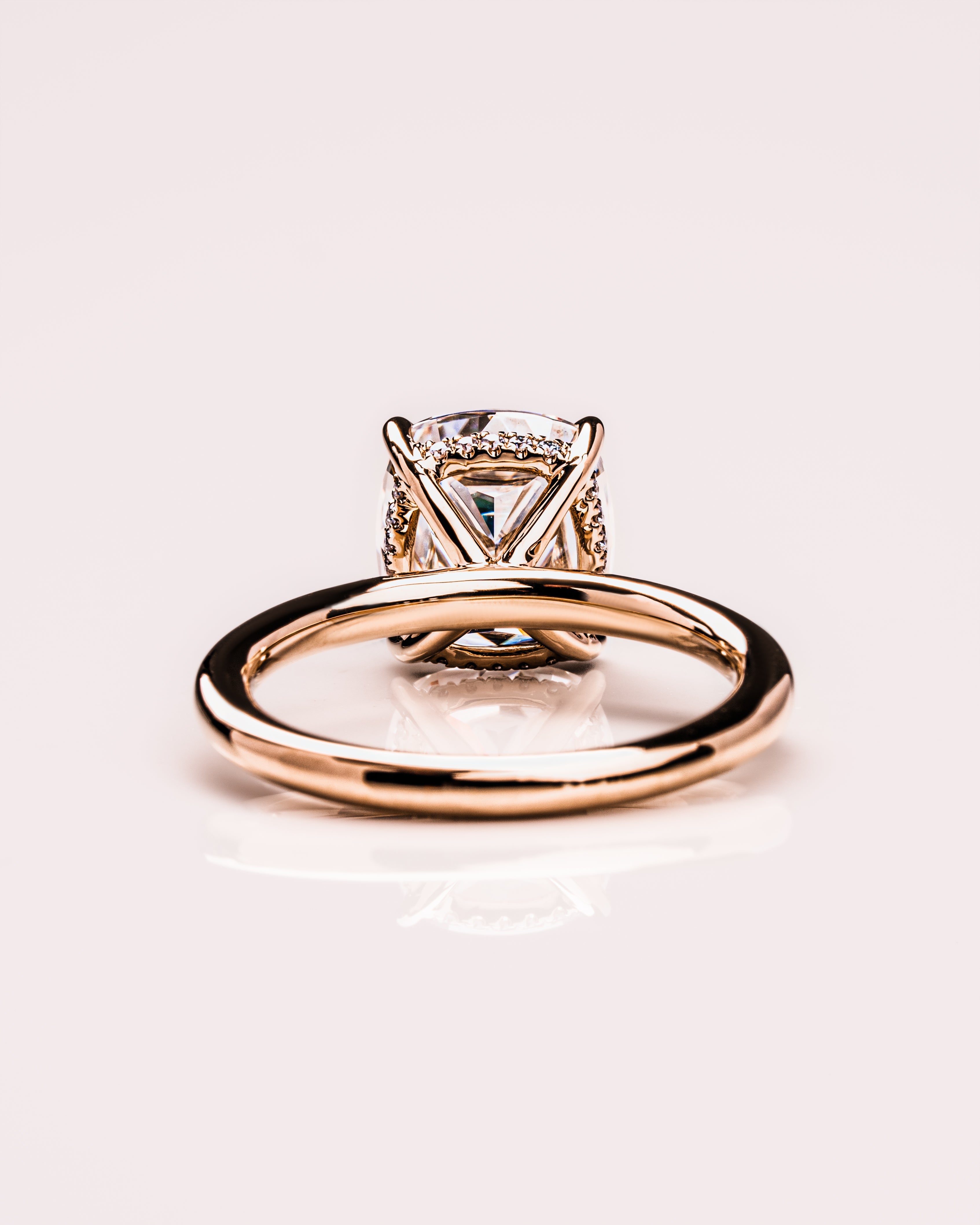 1.49 CT Cushion F/VS1 CVD Diamond Hidden Halo Engagement Ring - Camila Brown