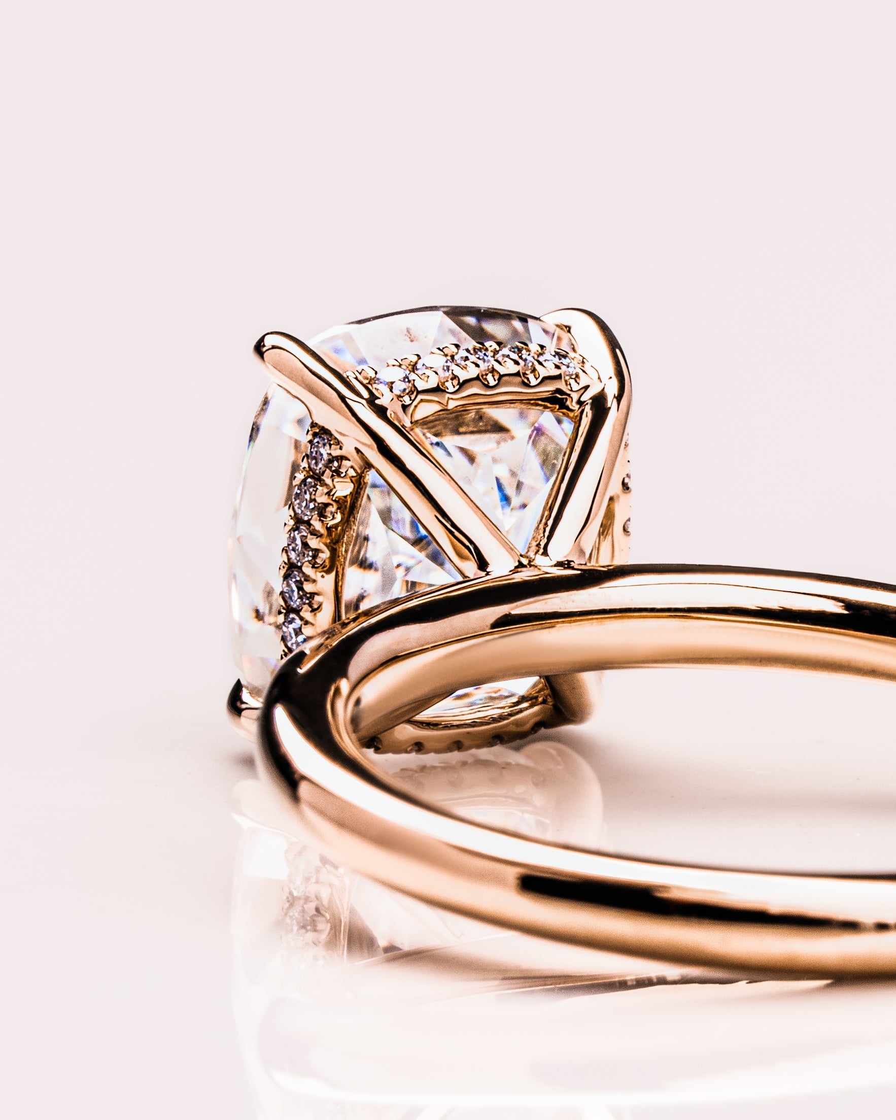 1.49 CT Cushion F/VS1 CVD Diamond Hidden Halo Engagement Ring - Camila Brown