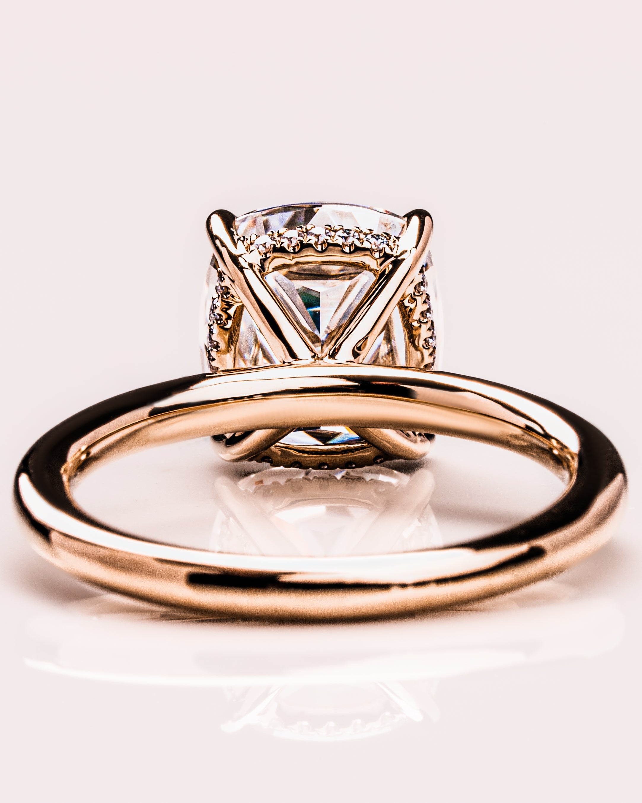 1.49 CT Cushion F/VS1 CVD Diamond Hidden Halo Engagement Ring - Camila Brown