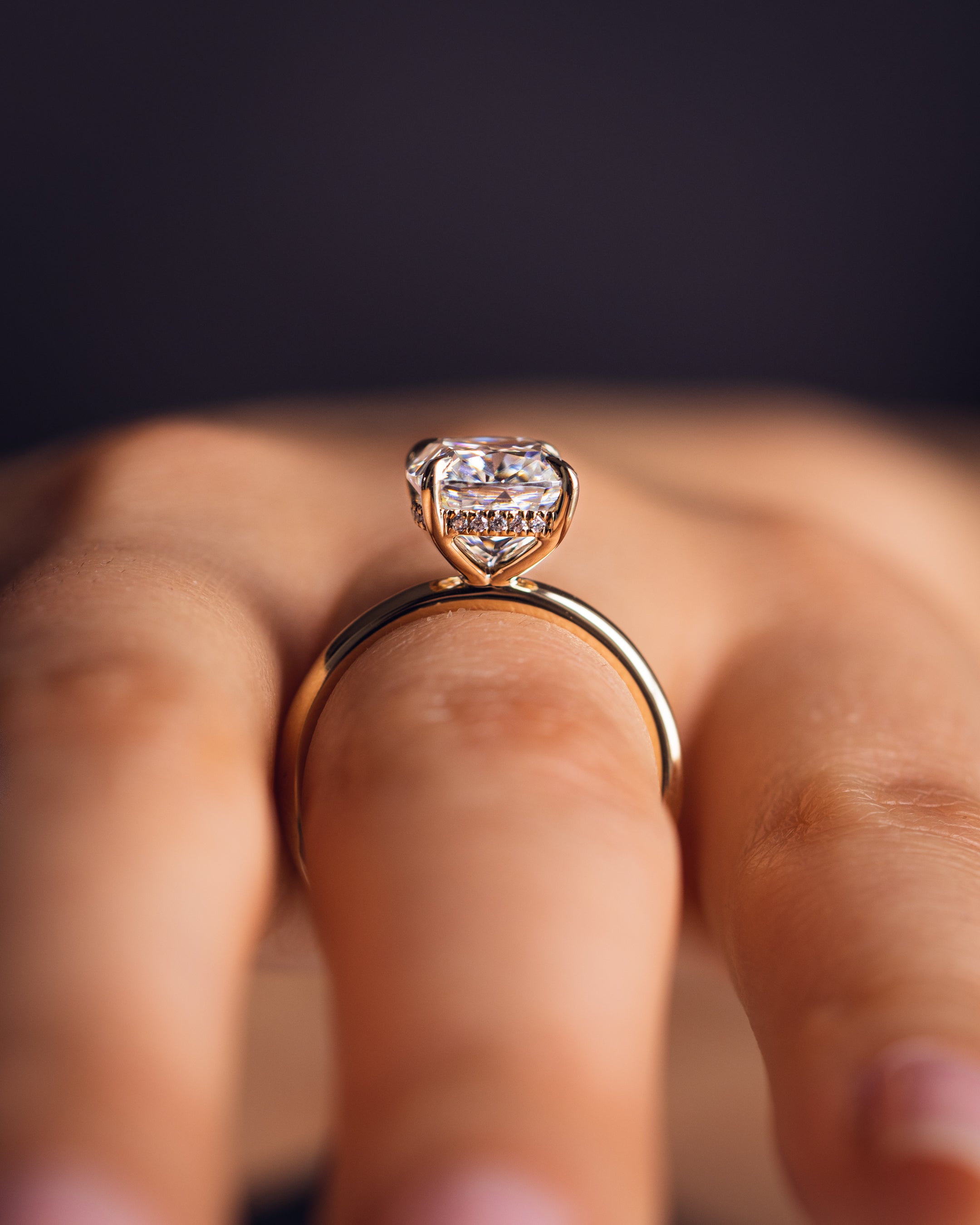 1.49 CT Cushion F/VS1 CVD Diamond Hidden Halo Engagement Ring - Camila Brown
