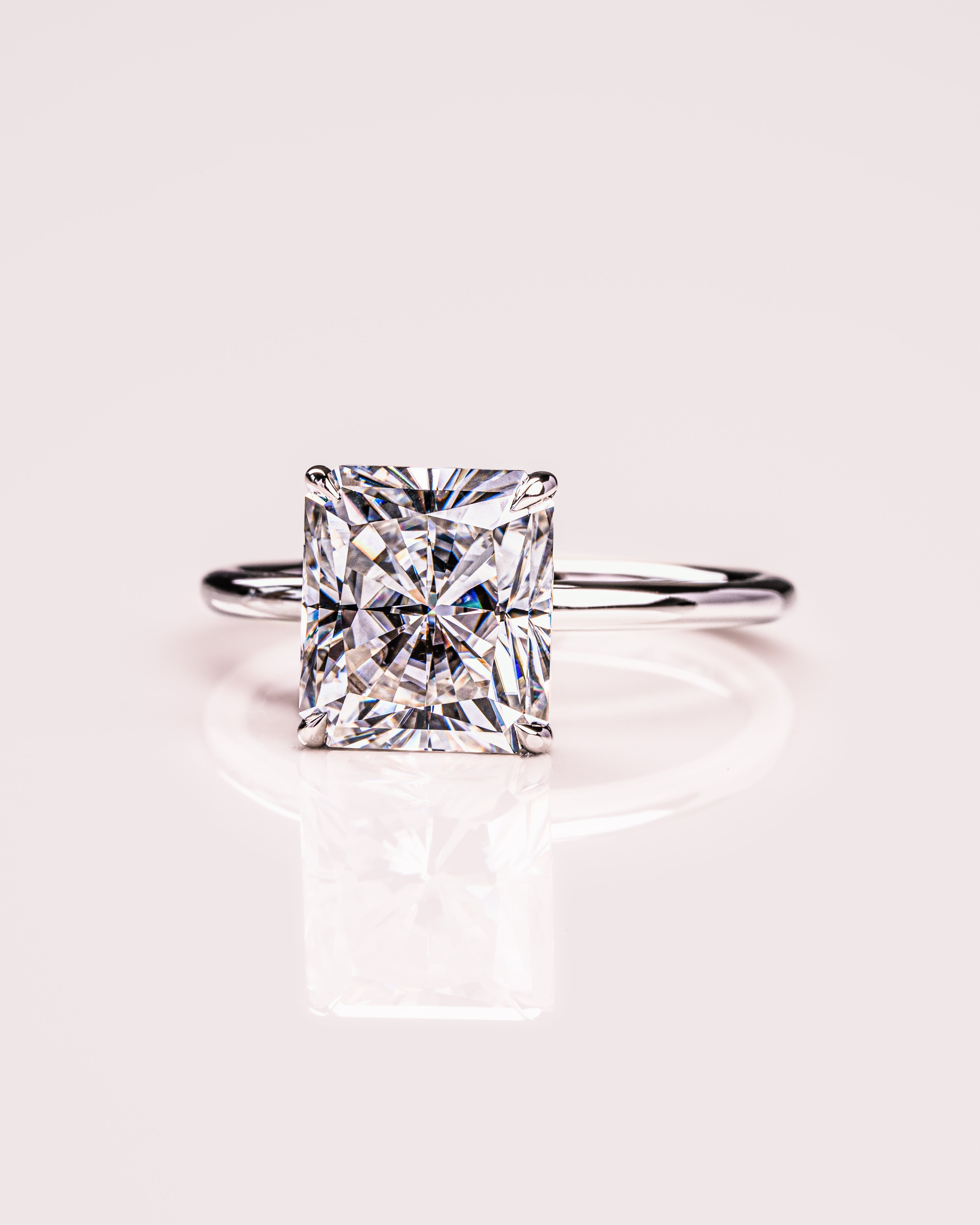 1.43 - 3.43 CT Radiant E/VS1 CVD Diamond Solitaire Engagement Ring - Camila Brown