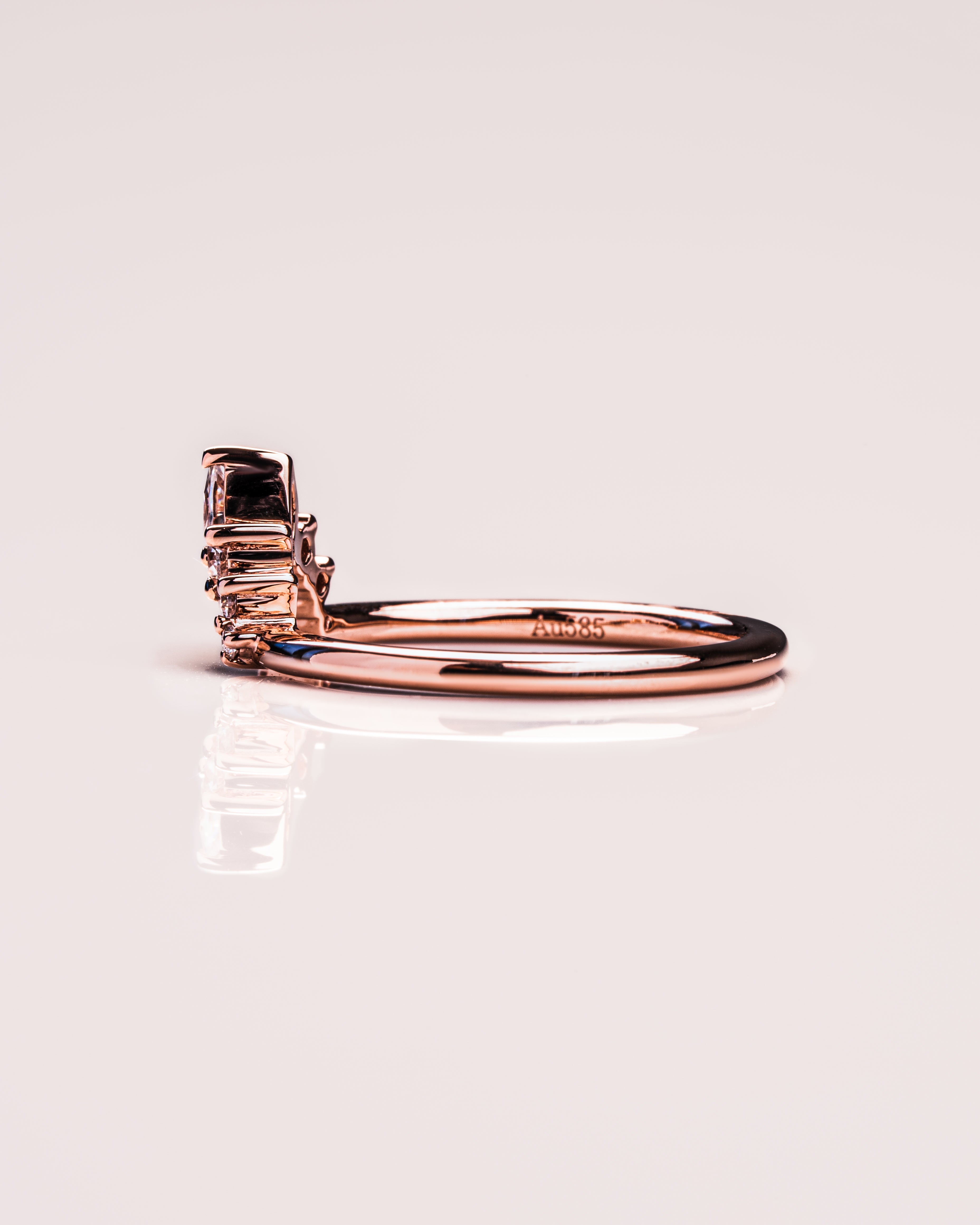 0.14 TCW Marquise & Round CVD Diamond Curved Wedding Band - Camila Brown