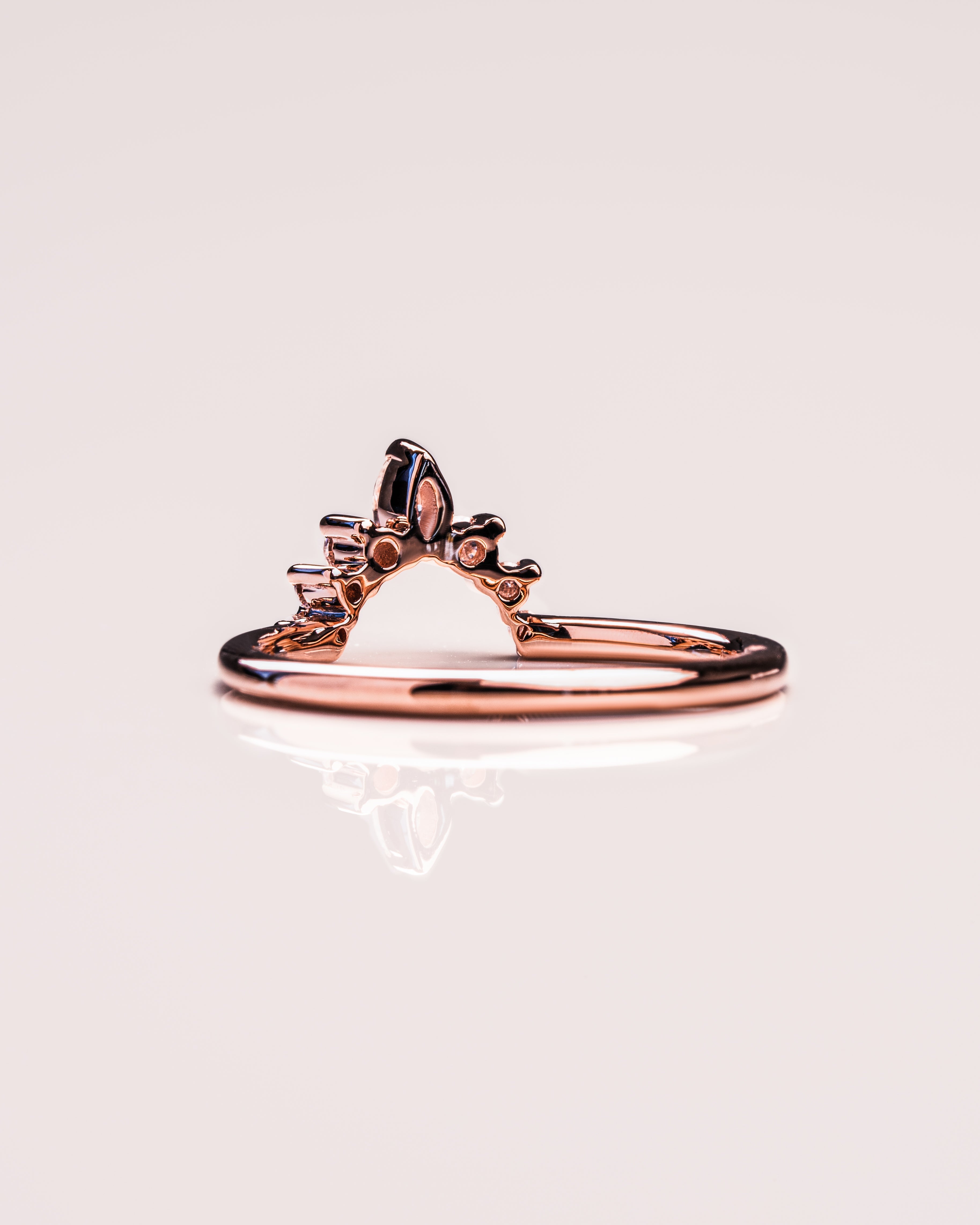 0.14 TCW Marquise & Round CVD Diamond Curved Wedding Band - Camila Brown