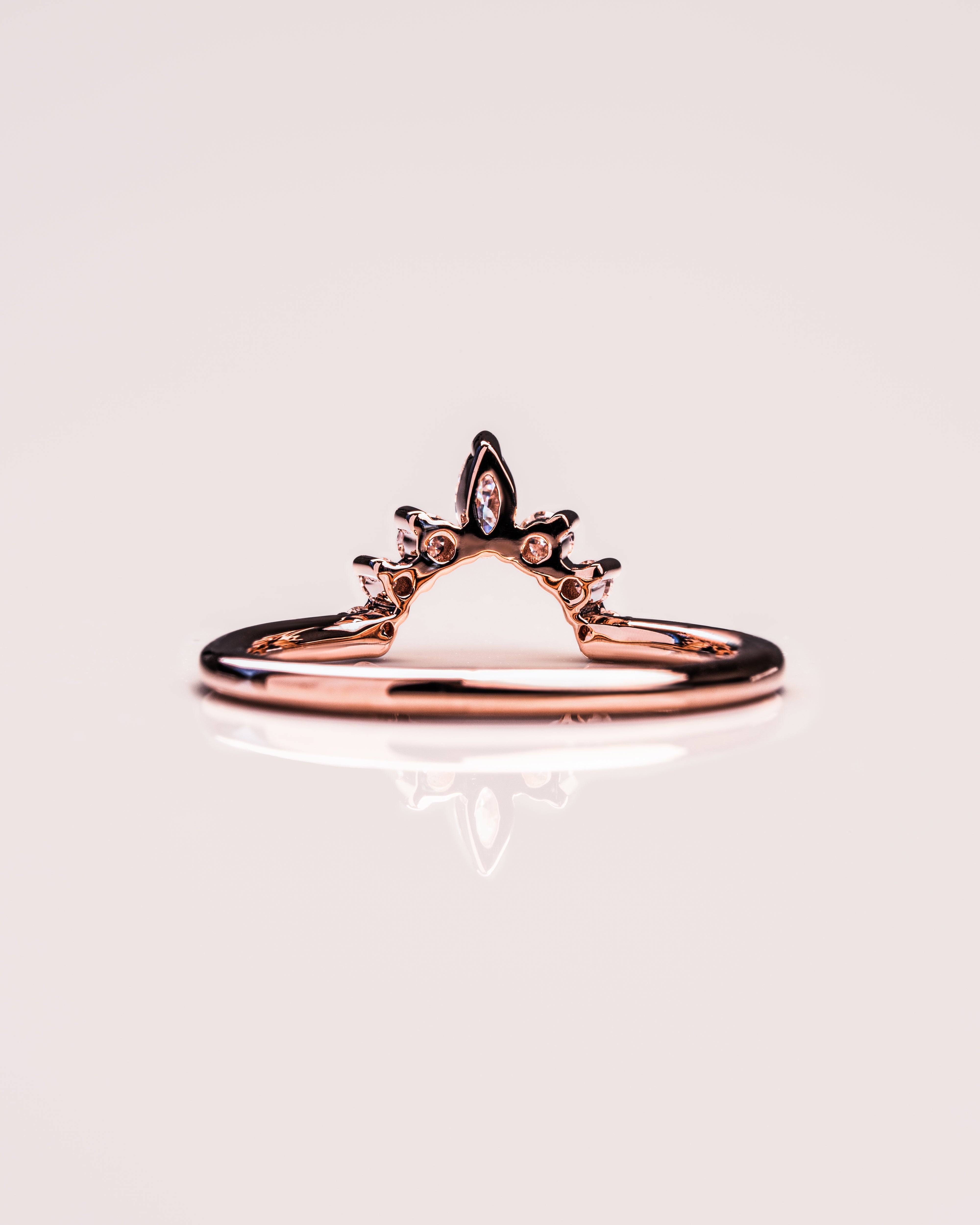 0.14 TCW Marquise & Round CVD Diamond Curved Wedding Band - Camila Brown