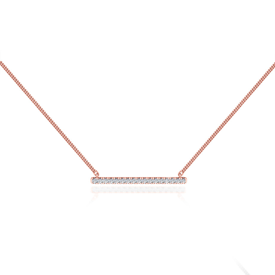 0.20 TCW Round Moissanite Diamond Bar Style Necklace - Camila Brown