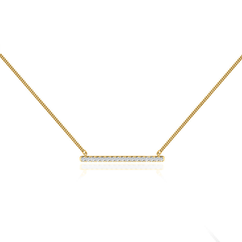 0.20 TCW Round Moissanite Diamond Bar Style Necklace - Camila Brown