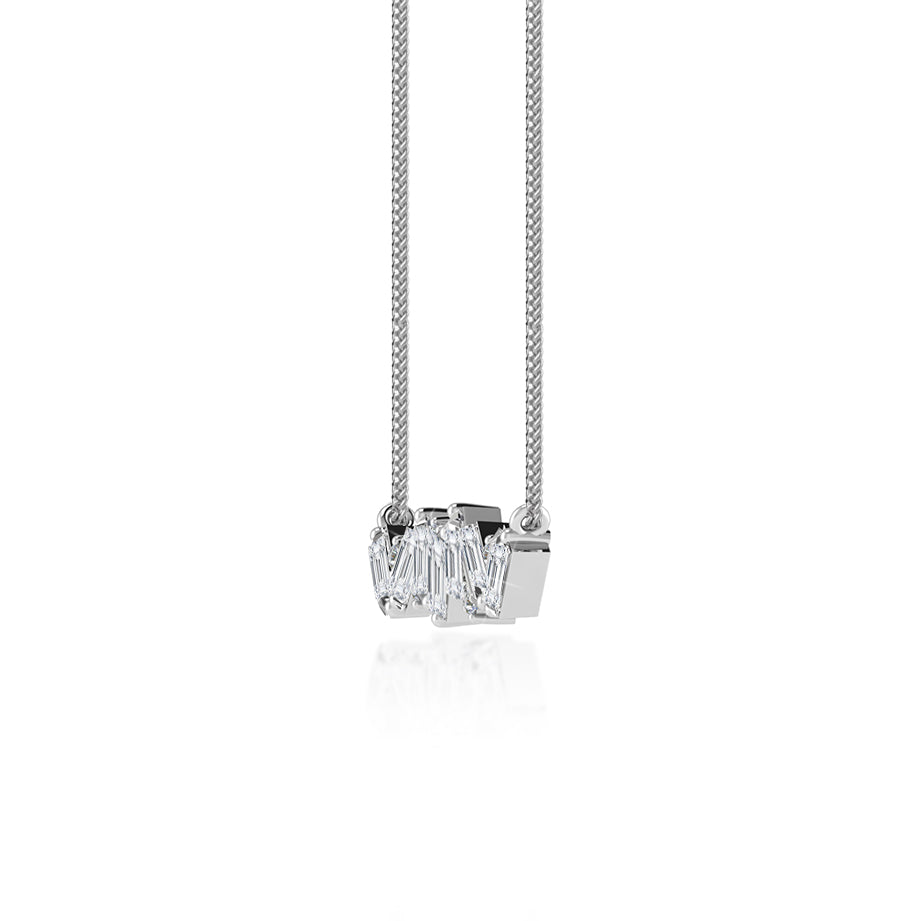 1.0 TCW Emerald & Round Moissanite Diamond Cluster Style Necklace - Camila Brown